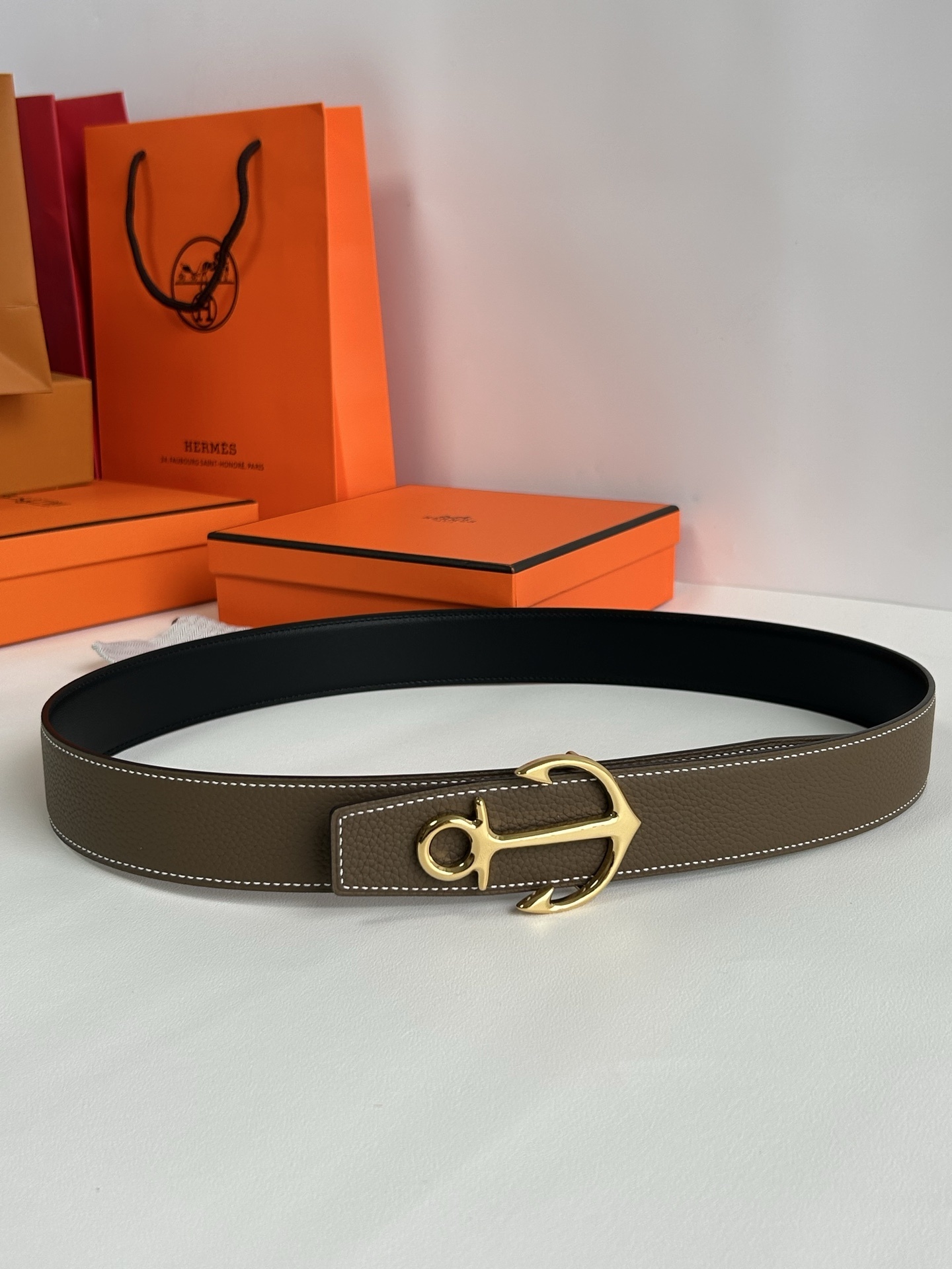 Hermes Chaine d'Ancre Anchor Buckle Leather Belt for Men & Women