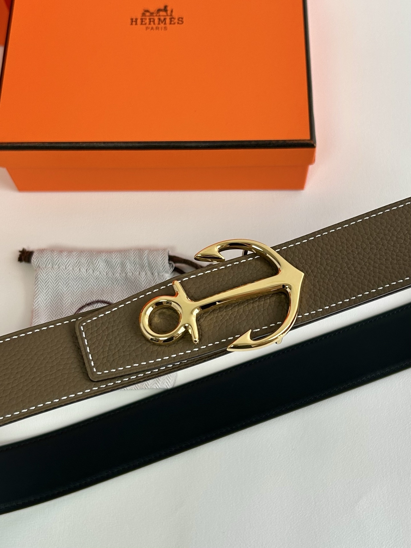 Hermes Chaine d'Ancre Anchor Buckle Leather Belt for Men & Women