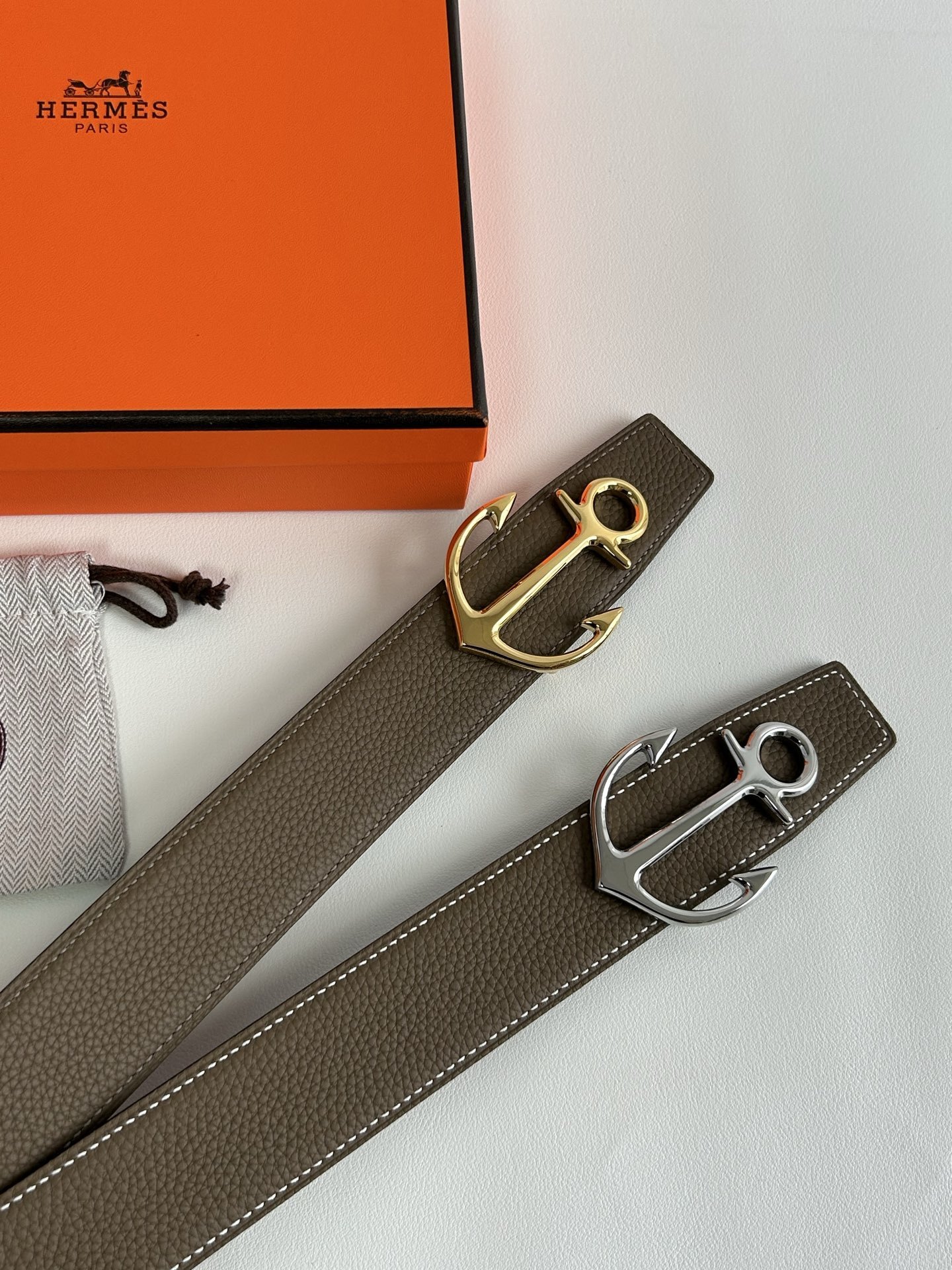 Hermes Chaine d’Ancre Anchor Buckle Leather Belt for Men & Women