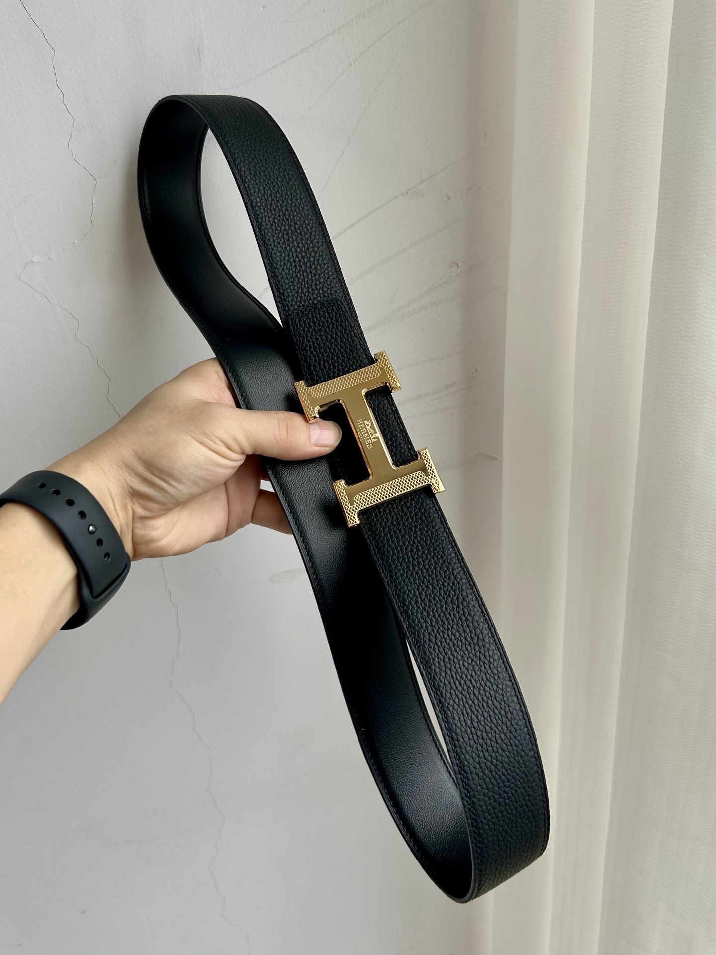 Luxury Hermès H Buckle Grained Leather Belt - Premium Accessories