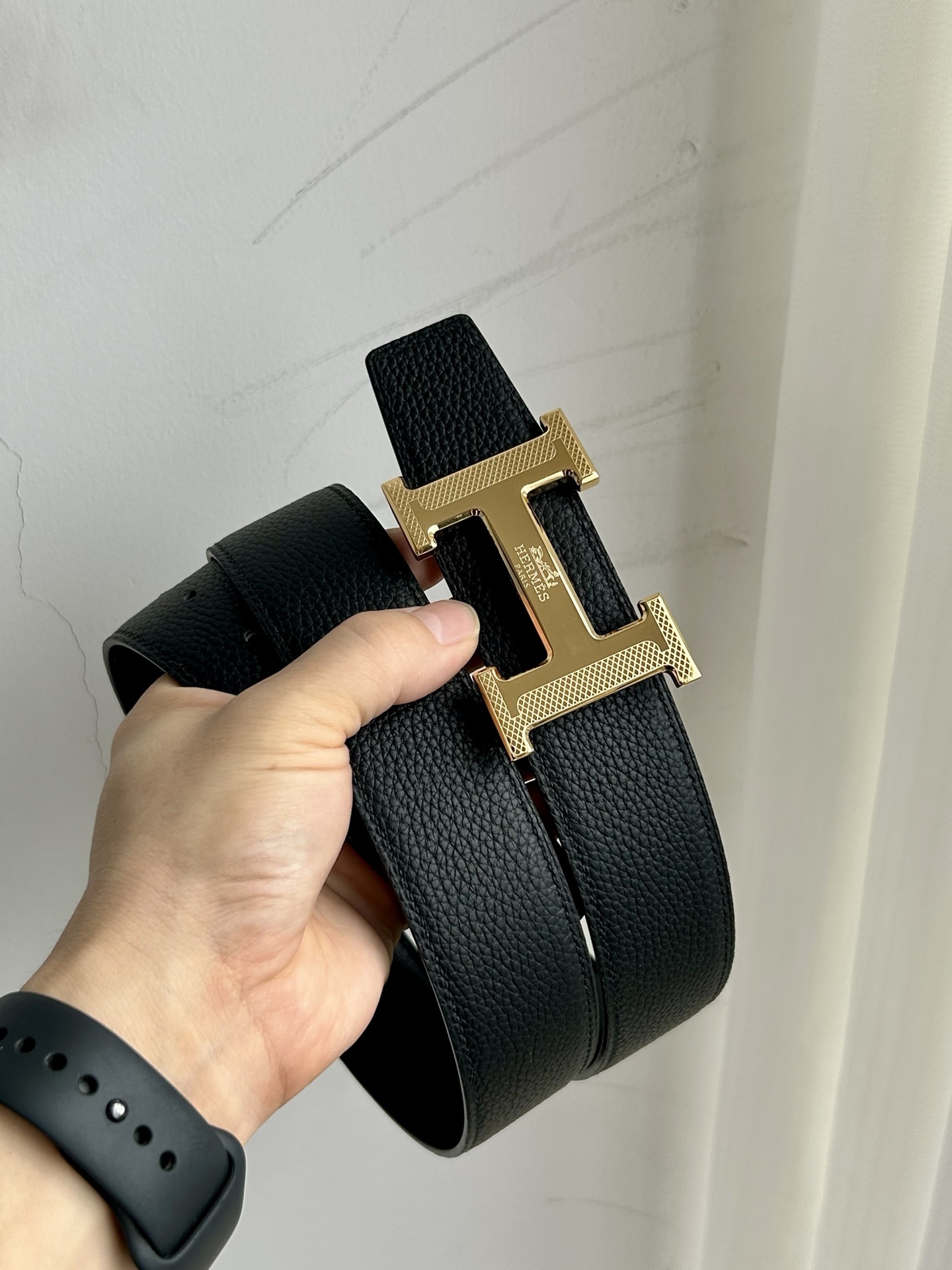 Luxury Hermès H Buckle Grained Leather Belt - Premium Accessories