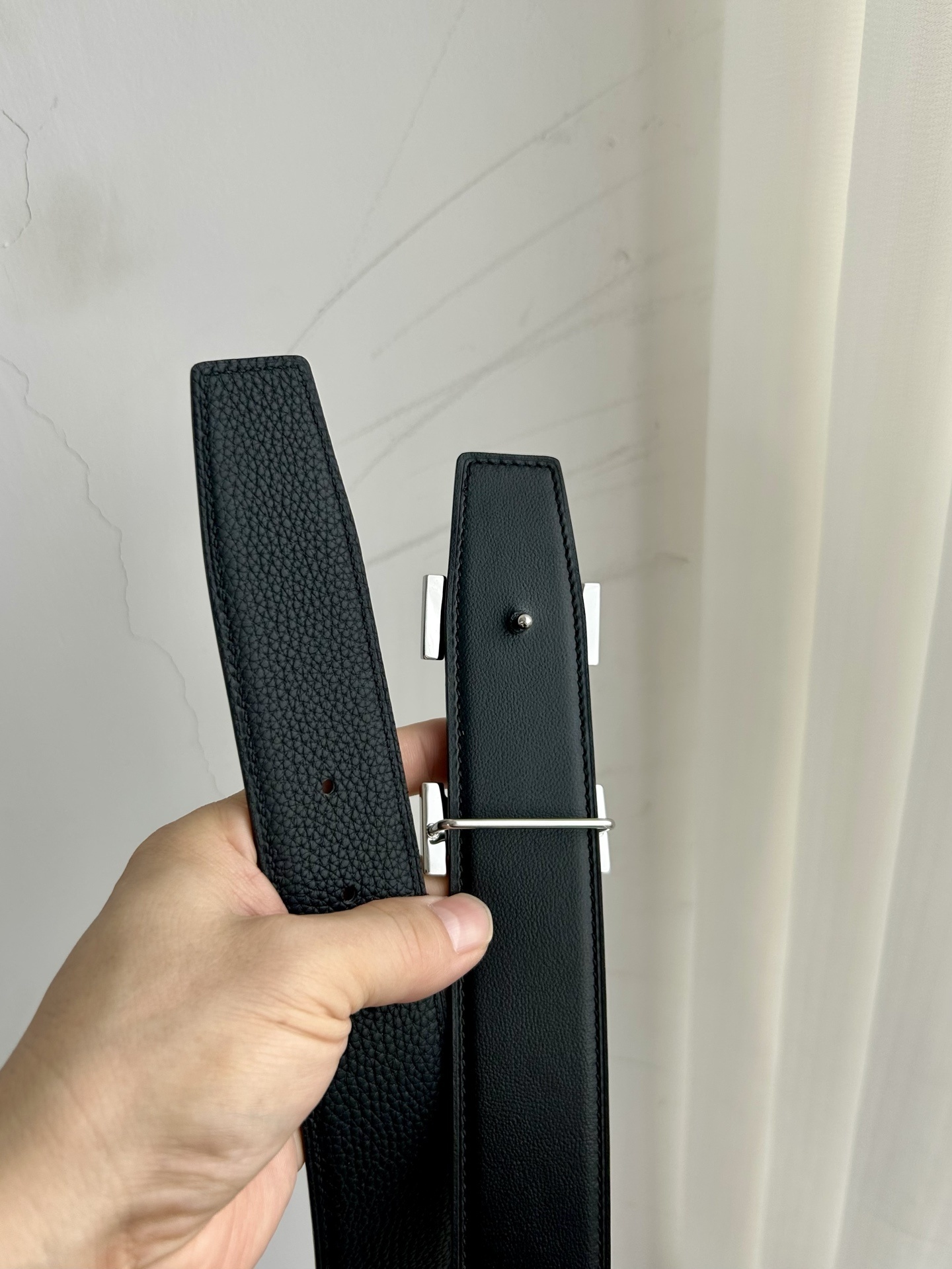 Luxury Hermès H Buckle Grained Leather Belt - Premium Accessories