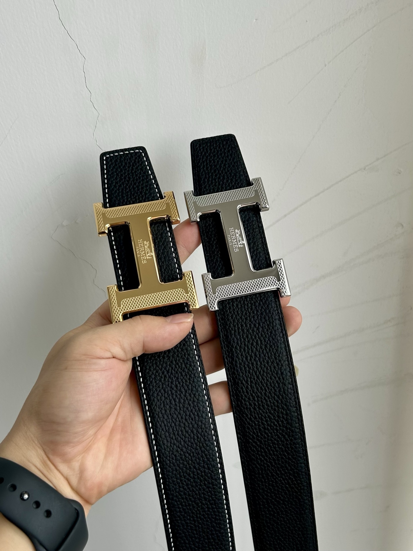 Luxury Hermès H Buckle Grained Leather Belt – Premium Accessories