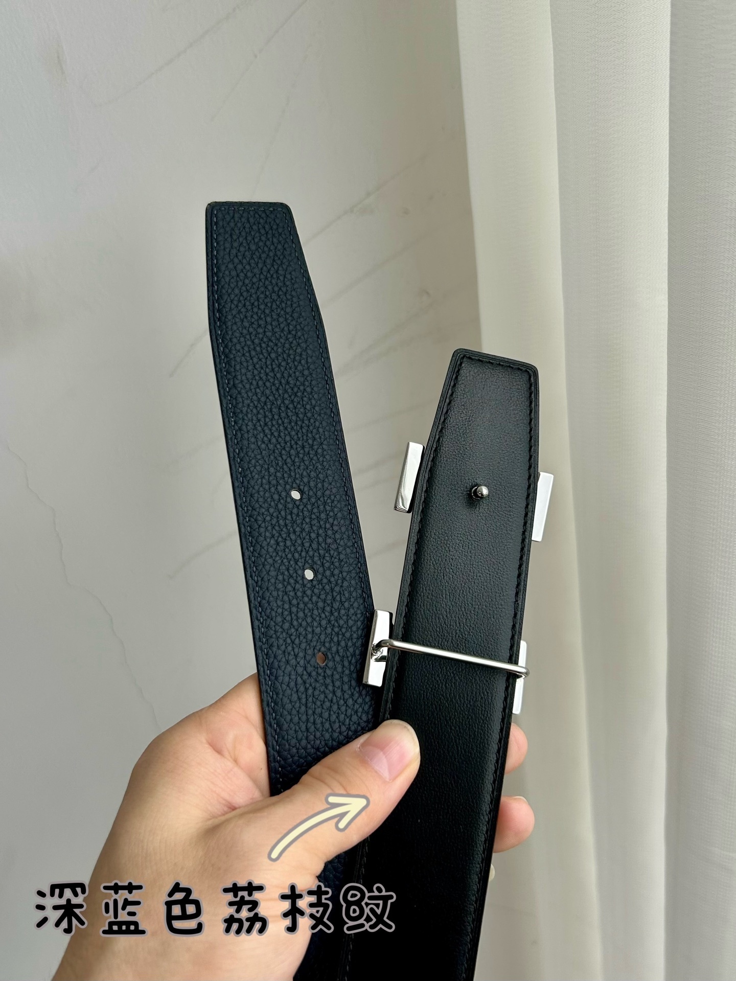 Luxury Hermes H Buckle Textured Leather Belt for Men and Women