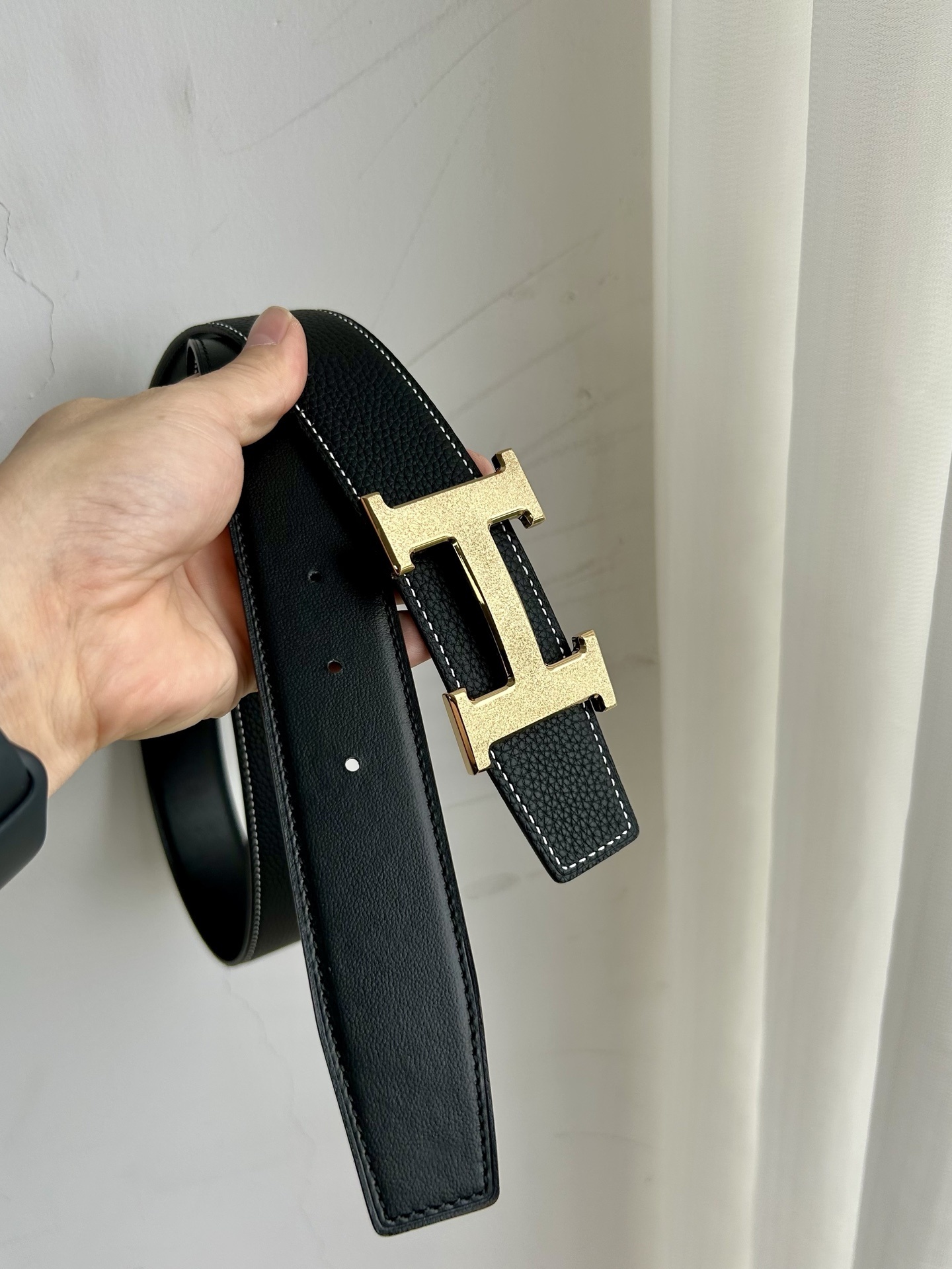 Luxury Men's H Buckle Leather Belt - Premium Designer Waistband