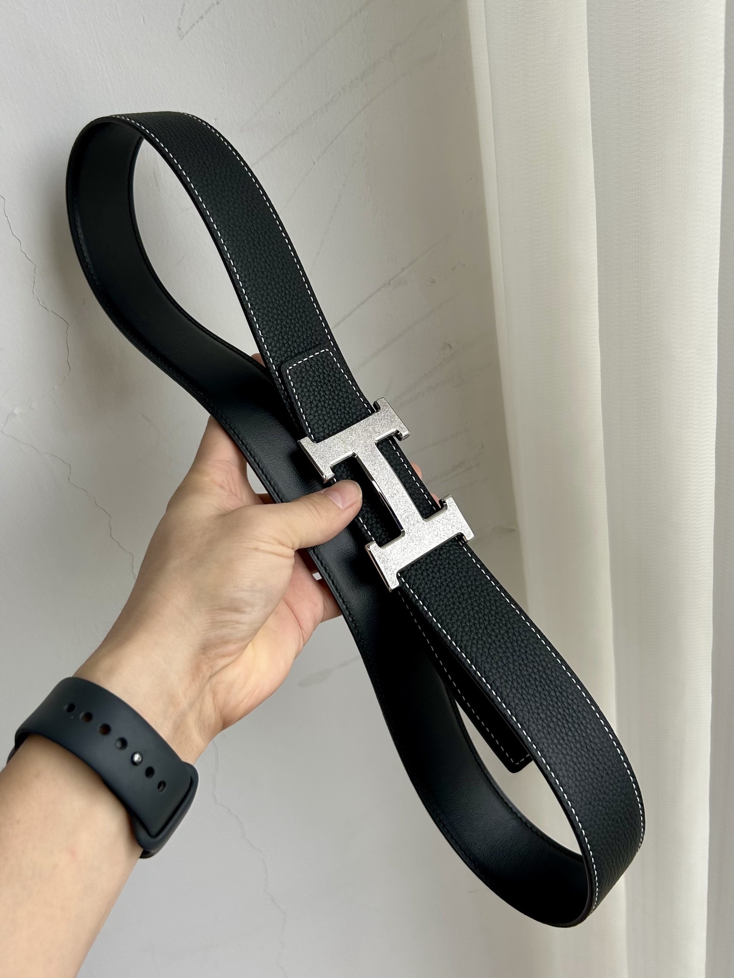 Luxury Men's H Buckle Leather Belt - Premium Designer Waistband