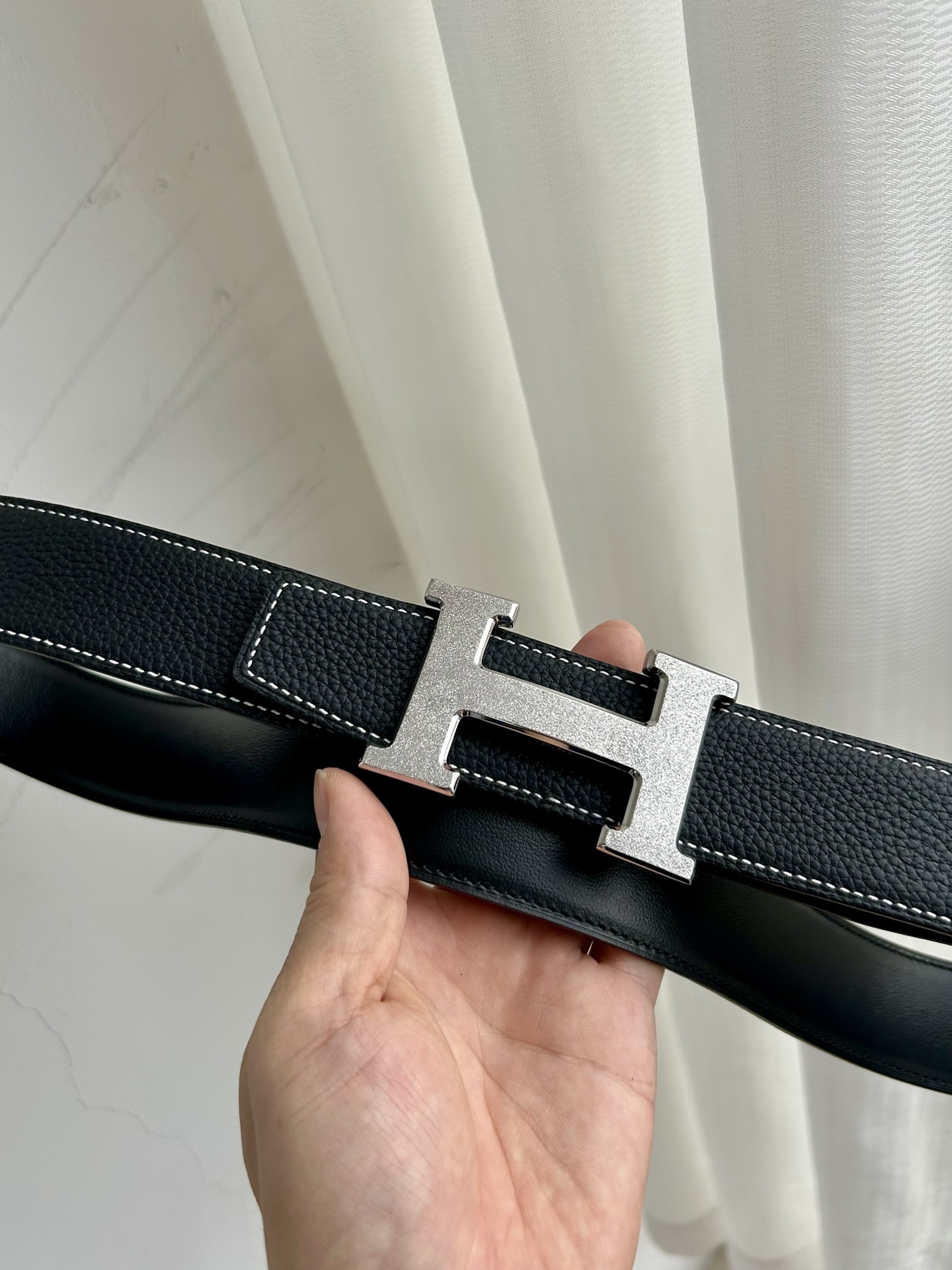 Luxury Men's H Buckle Leather Belt - Premium Designer Waistband
