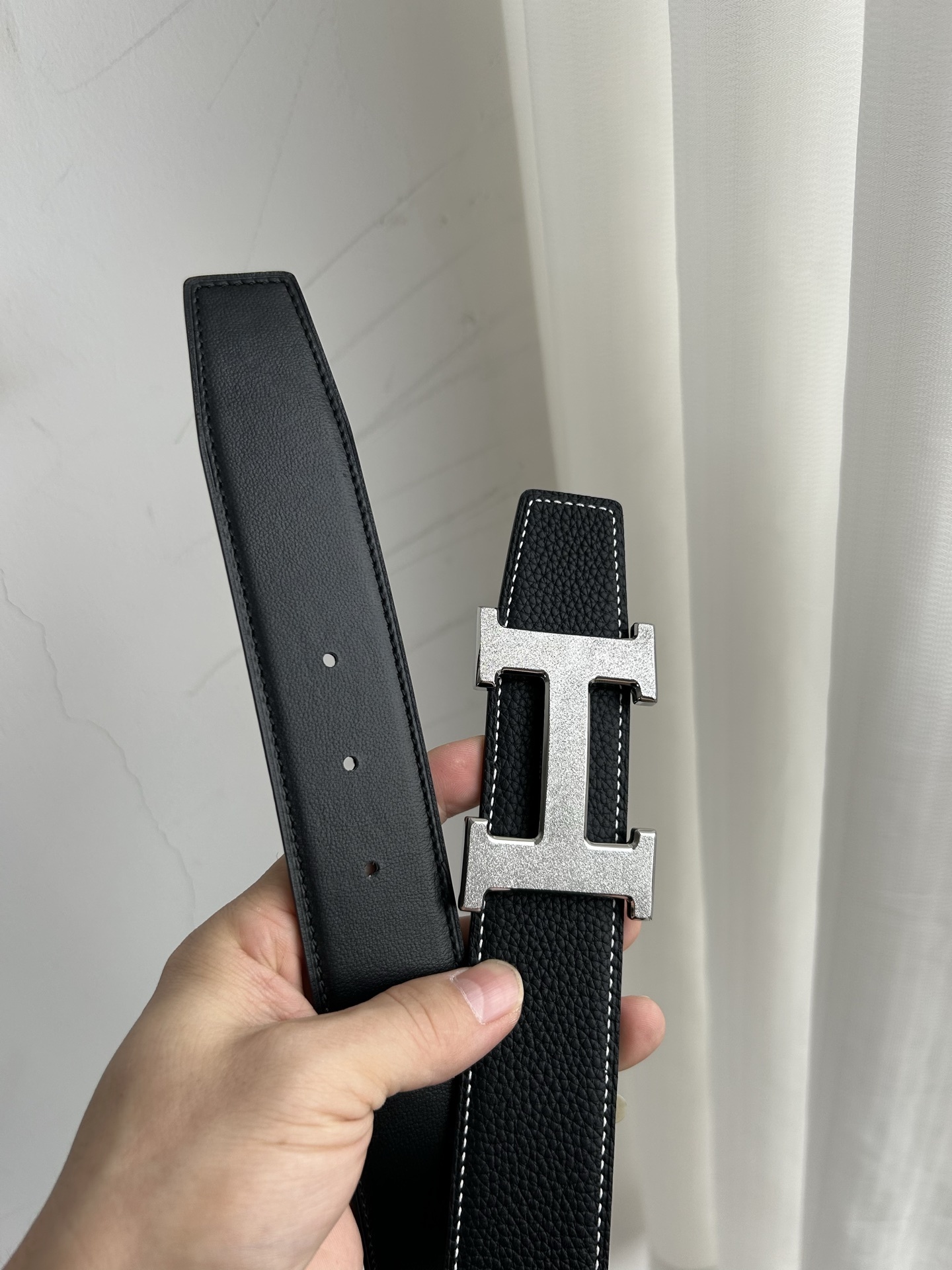 Luxury Men's H Buckle Leather Belt - Premium Designer Waistband