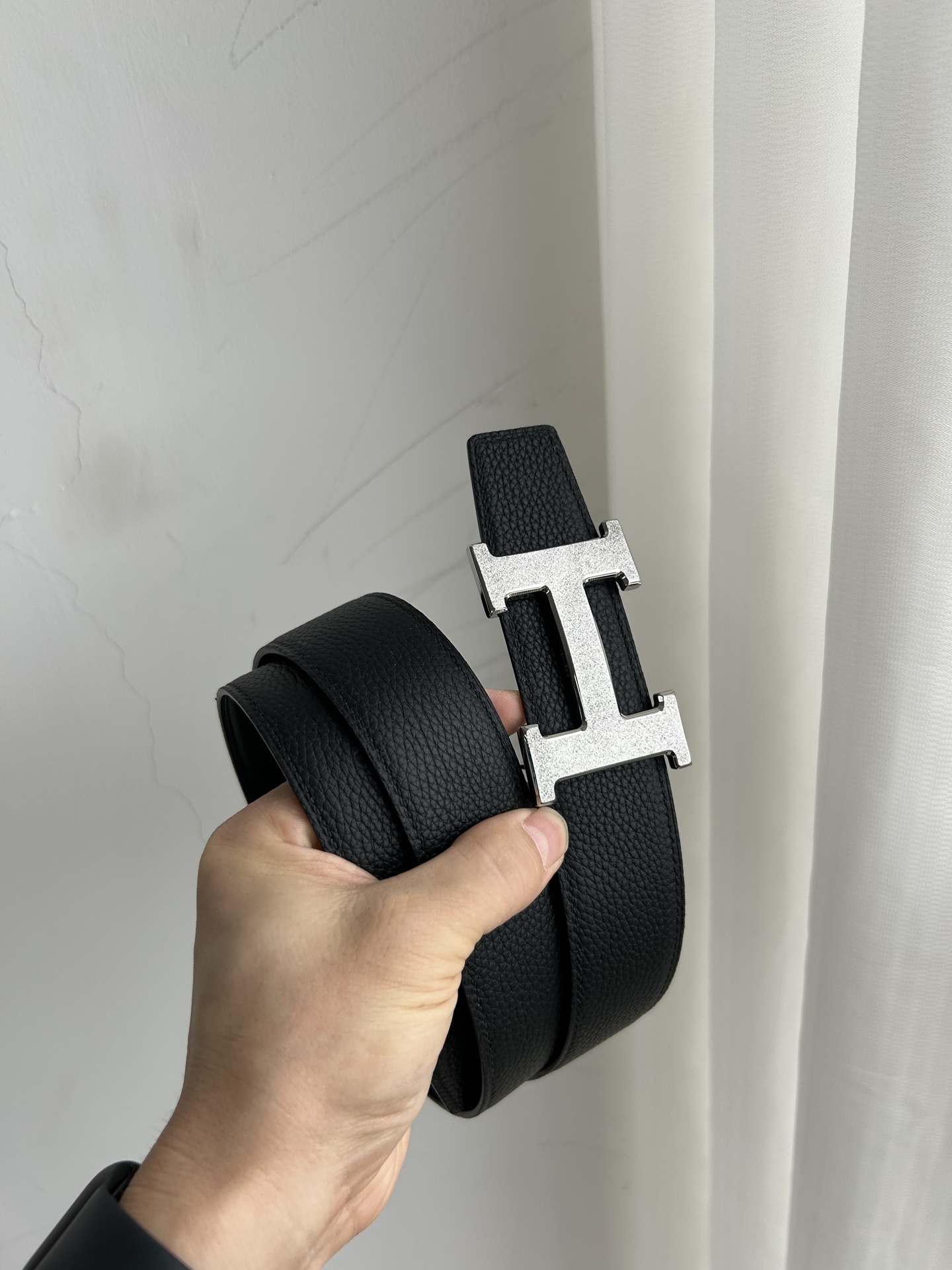 Premium Leather H Buckle Belt - Luxury Gold & Silver Textured Finish