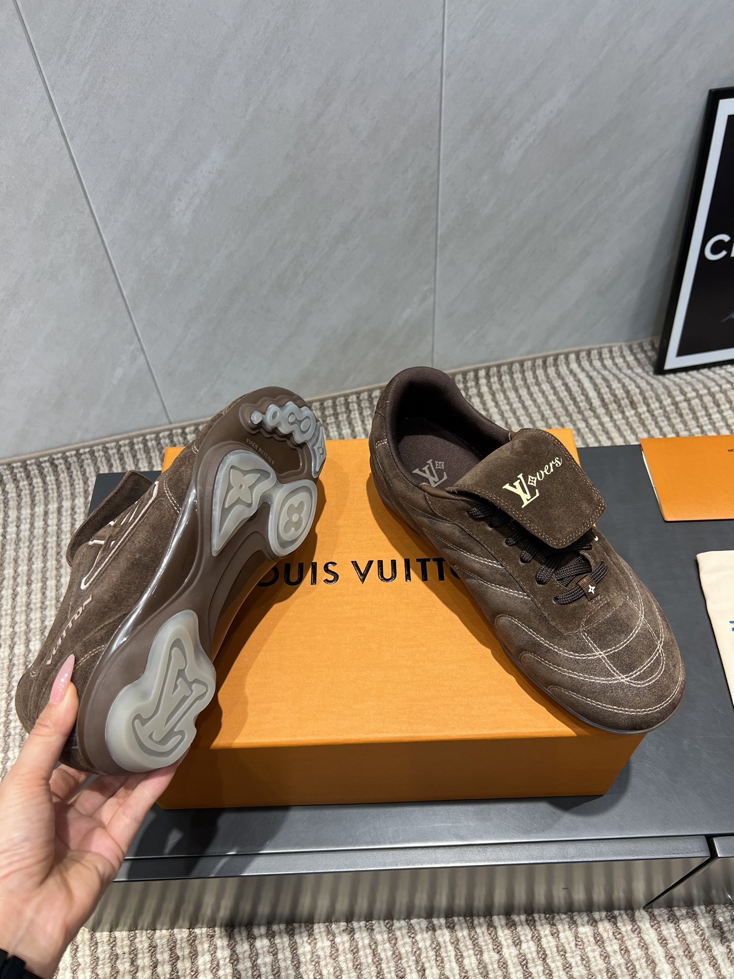 Louis Vuitton LV Lovers Brown Suede Sneakers - Premium Luxury Shoes