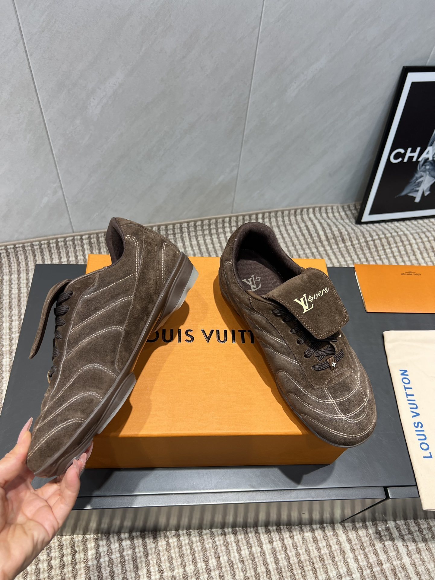 Louis Vuitton LV Lovers Brown Suede Sneakers - Premium Luxury Shoes