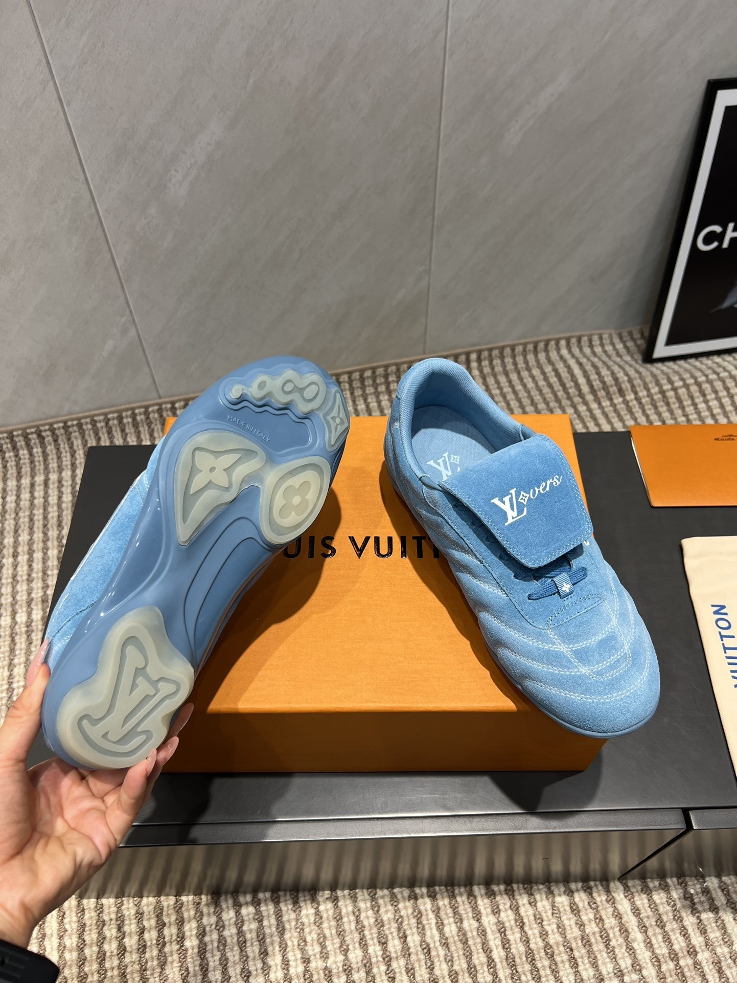 Louis Vuitton LV Lovers Light Blue Suede Sneakers