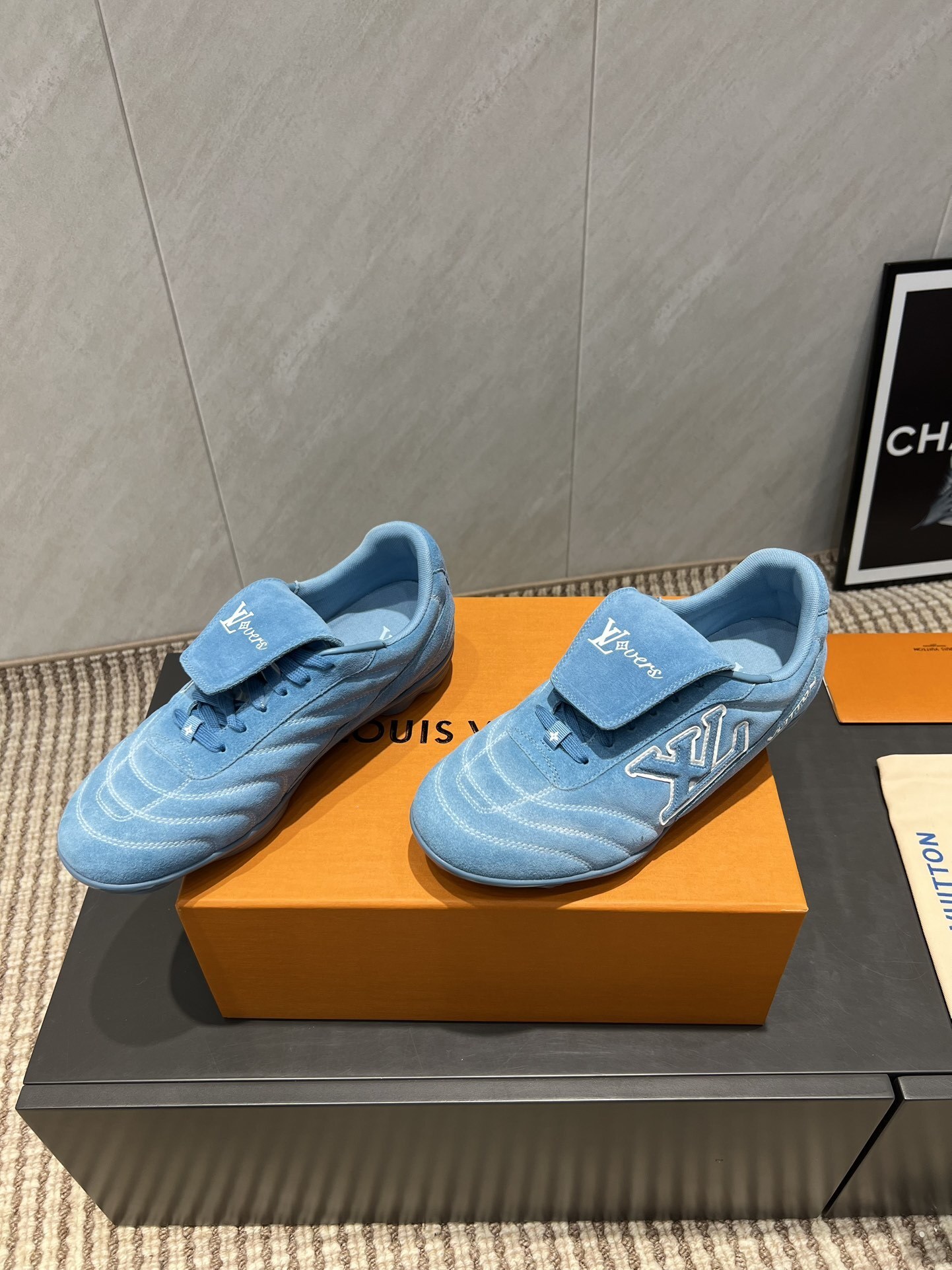 Louis Vuitton LV Lovers Light Blue Suede Sneakers