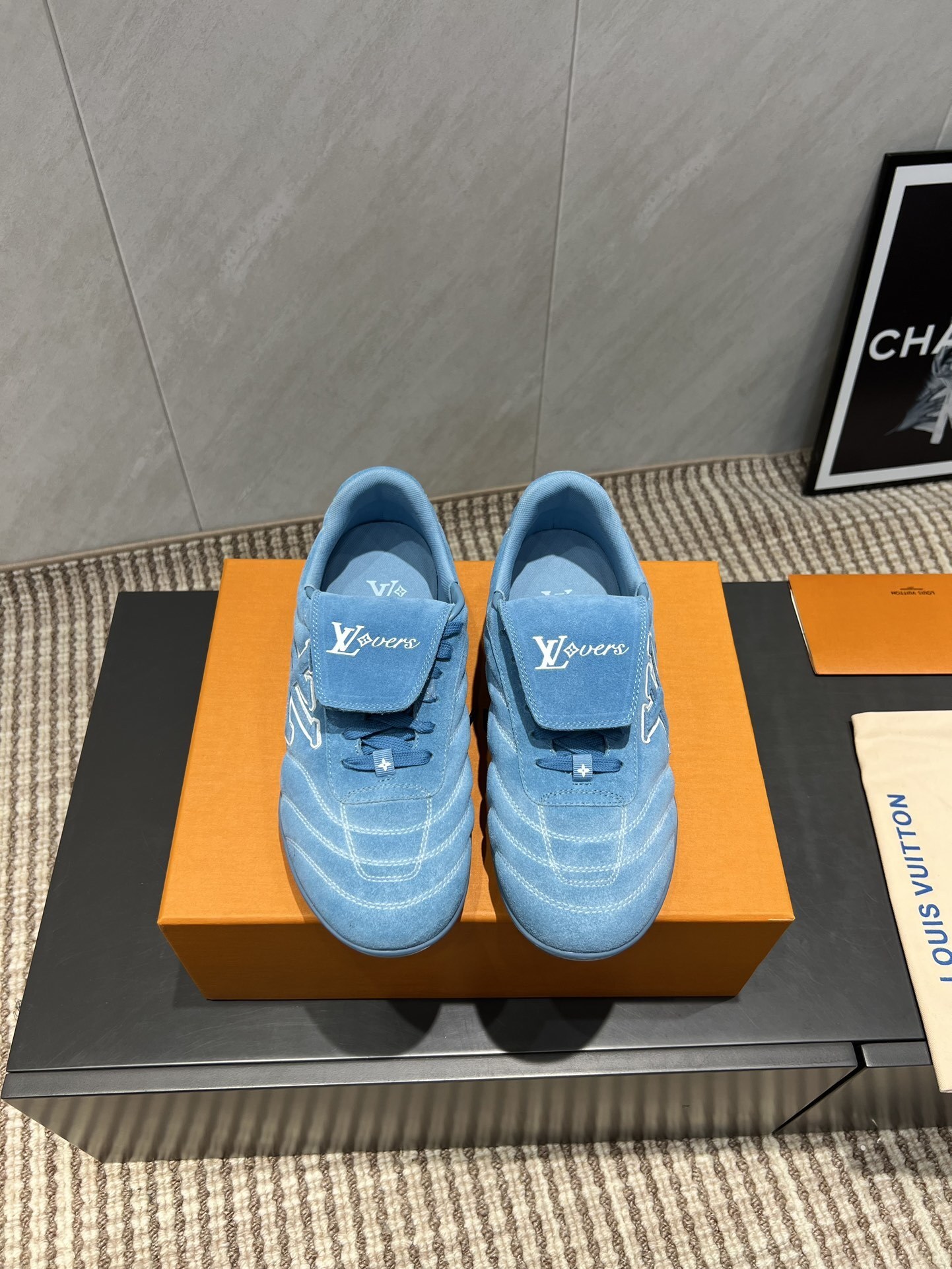 Louis Vuitton LV Lovers Light Blue Suede Sneakers
