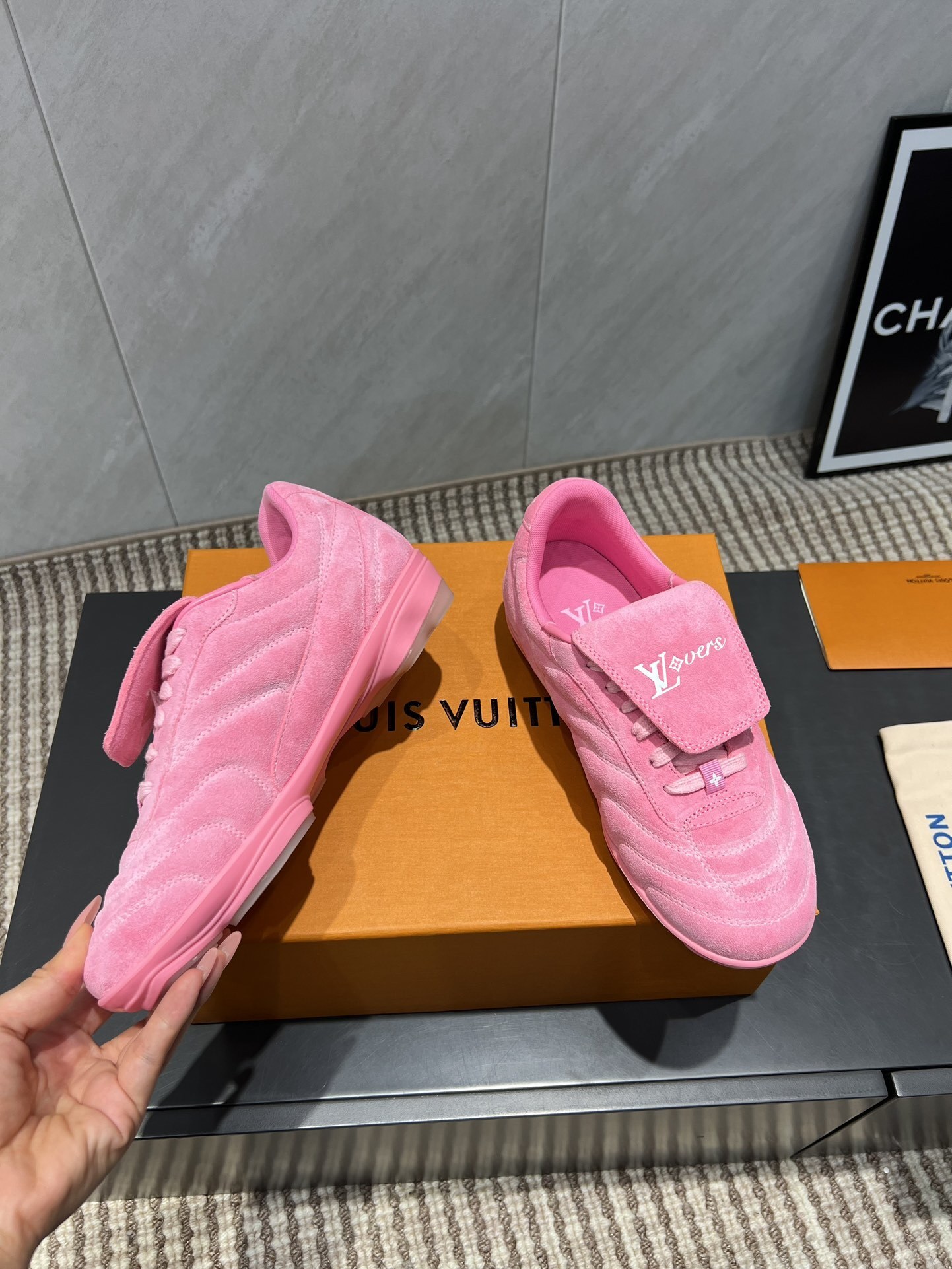 Louis Vuitton LV Lovers Pink Suede Sneakers - Luxury Designer Shoes