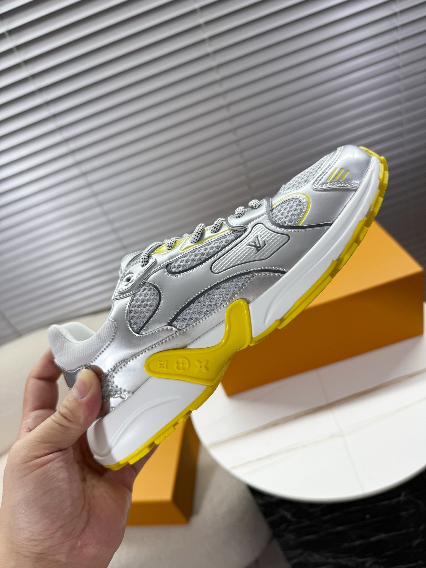 Louis Vuitton LV Runner Tatic Sneakers Silver Yellow Luxury Trainers