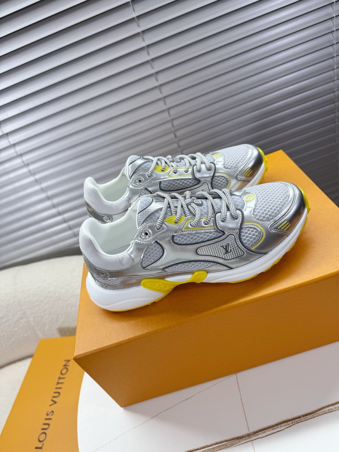 Louis Vuitton LV Runner Tatic Sneakers Silver Yellow Luxury Trainers