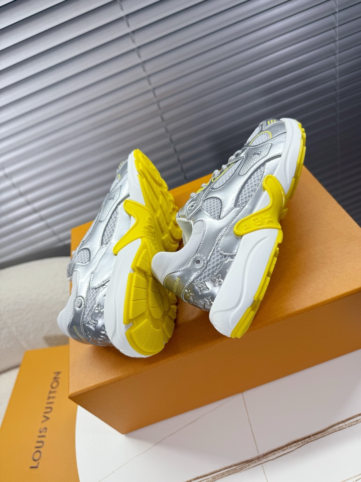 Louis Vuitton LV Runner Tatic Sneakers Silver Yellow Luxury Trainers
