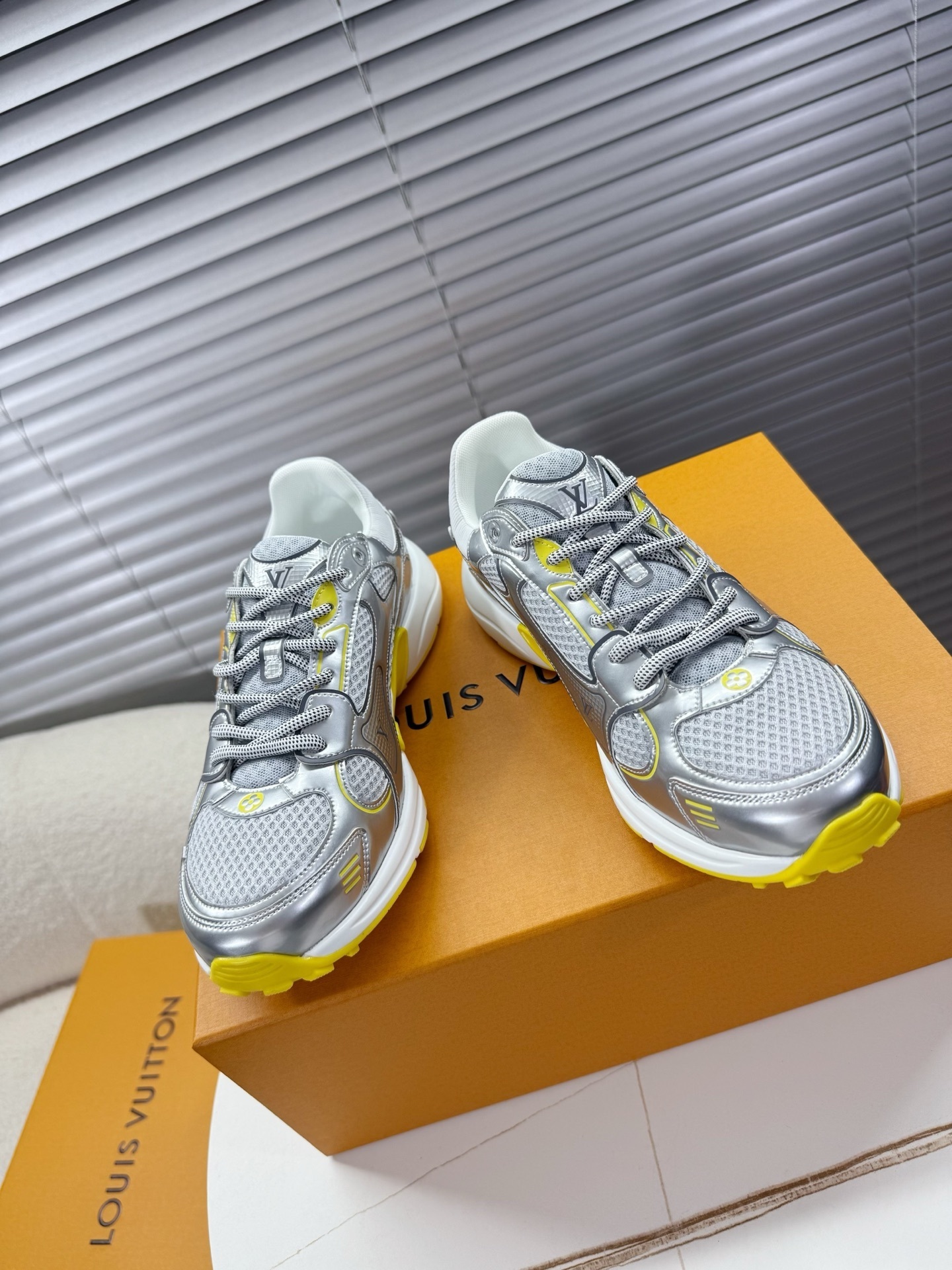 Louis Vuitton LV Runner Tatic Sneakers Silver Yellow Luxury Trainers