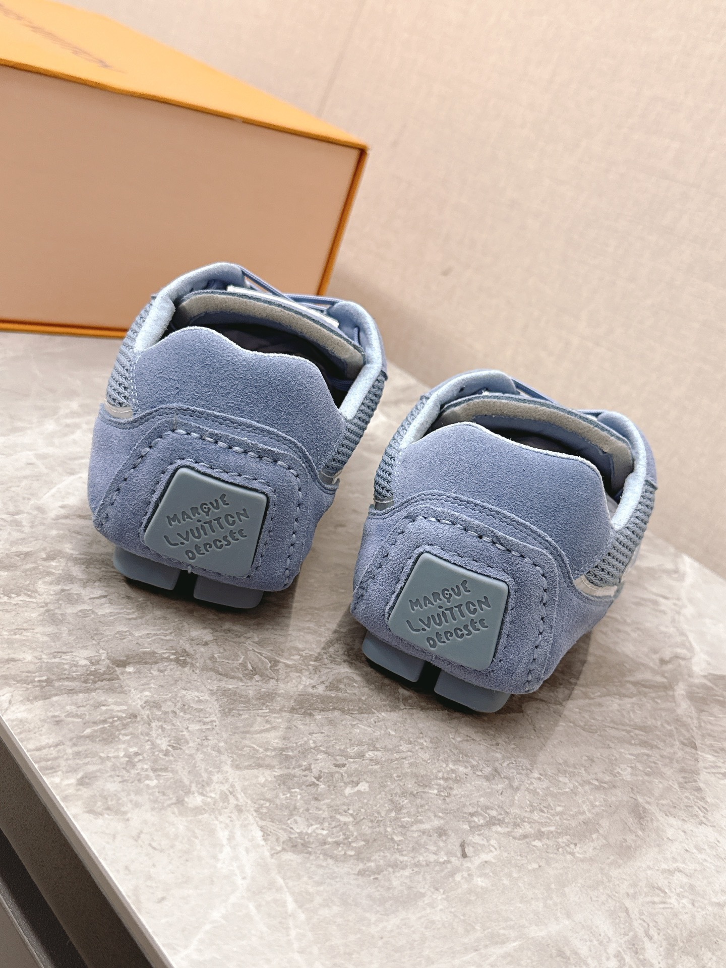 Louis Vuitton Light Blue Suede and Mesh Luxury Sneakers