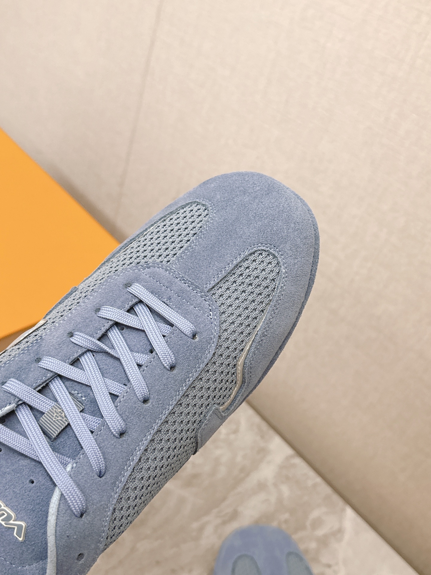 Louis Vuitton Light Blue Suede and Mesh Luxury Sneakers