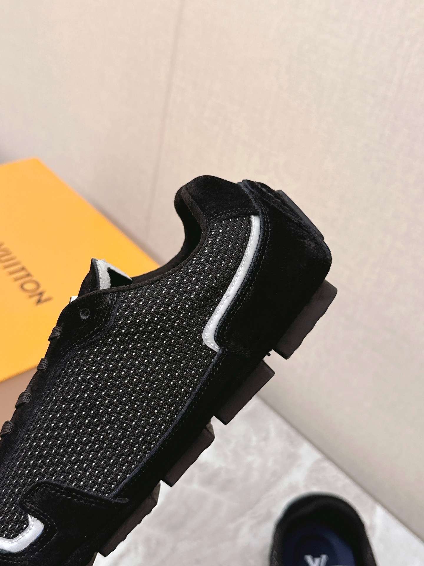 Louis Vuitton Men's Black Suede & Mesh Low-Top Luxury Sneakers