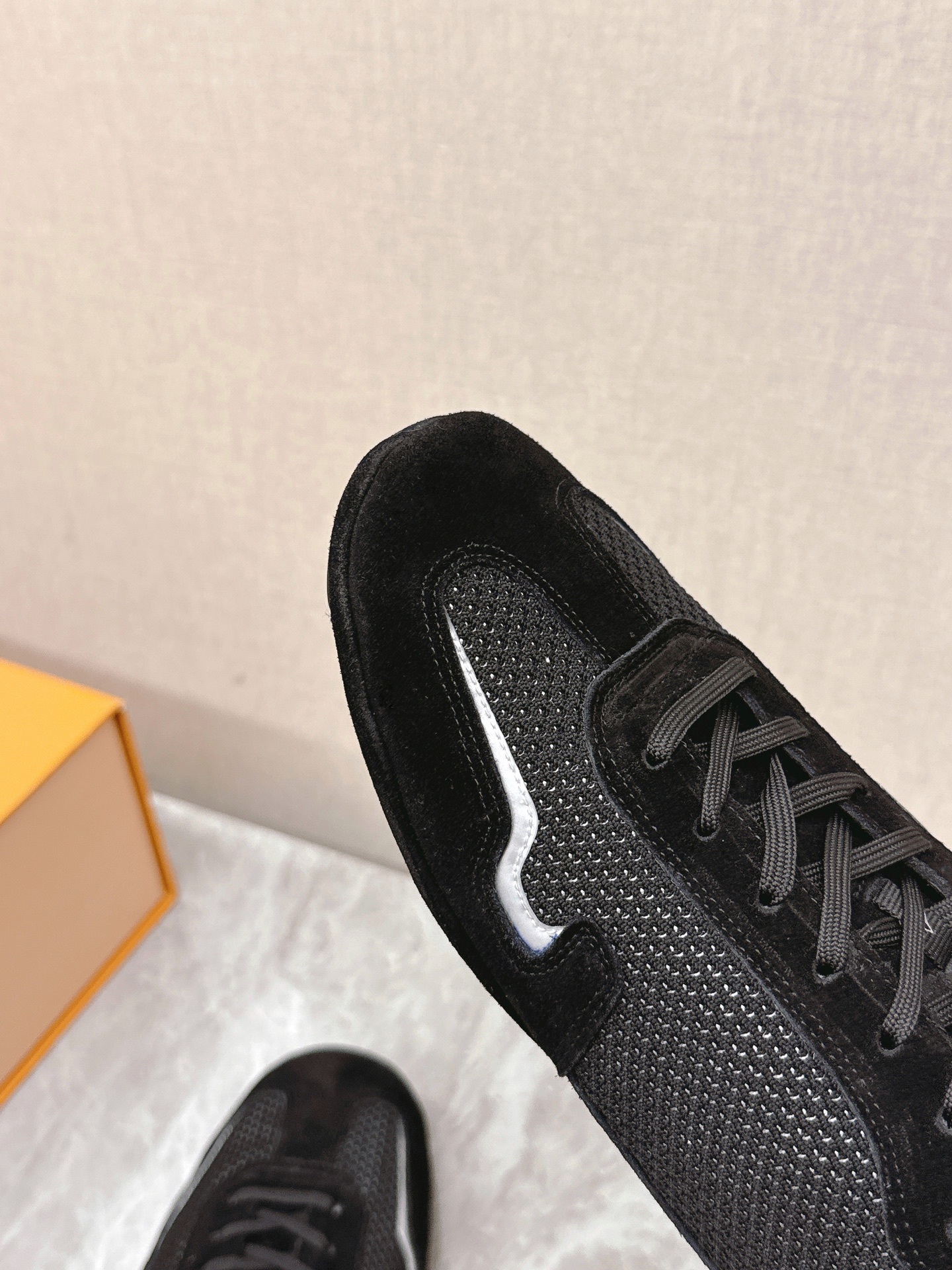 Louis Vuitton Men's Black Suede & Mesh Low-Top Luxury Sneakers