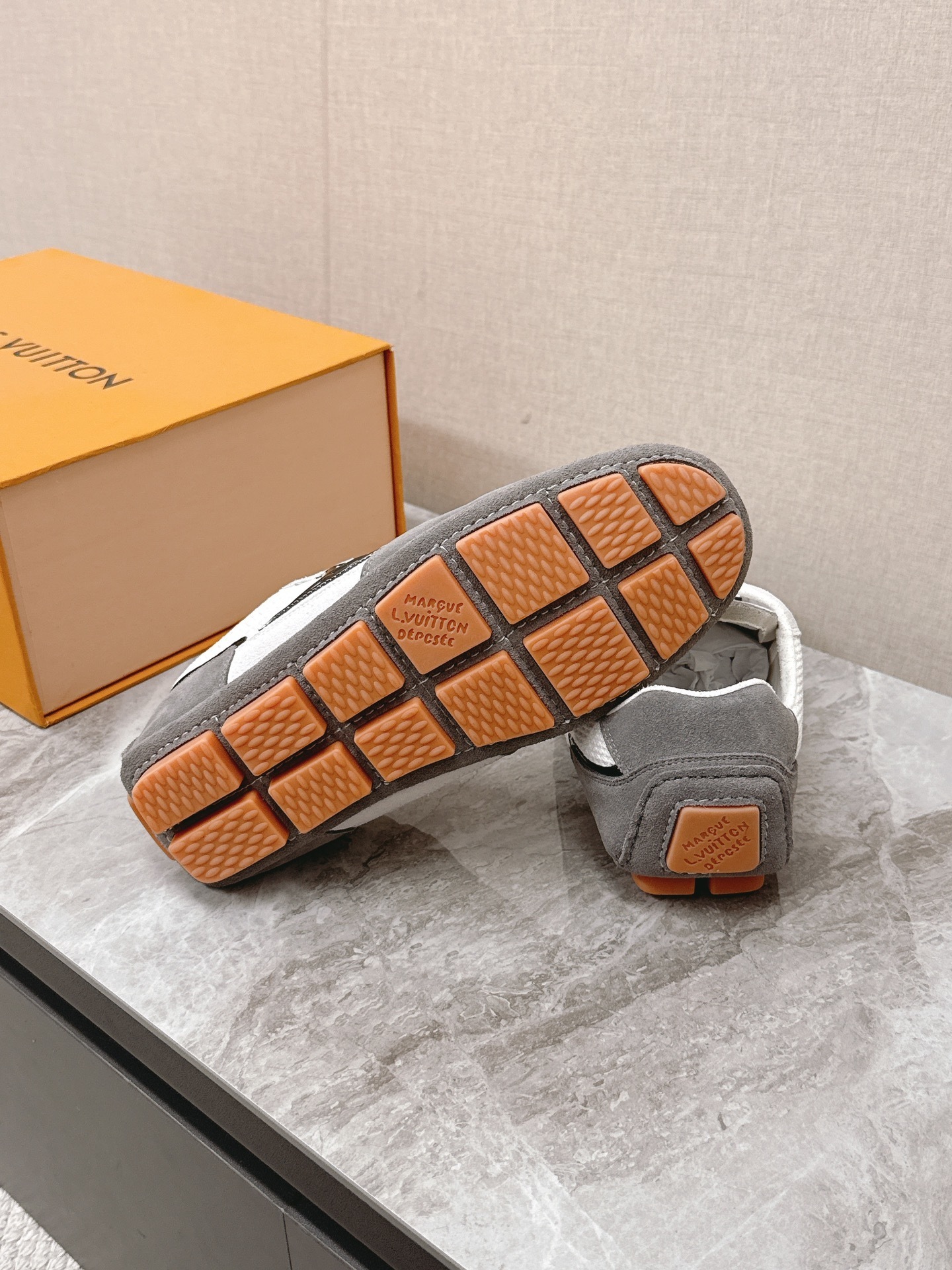 Louis Vuitton Men's White Grey Mesh Luxury Designer Sneakers