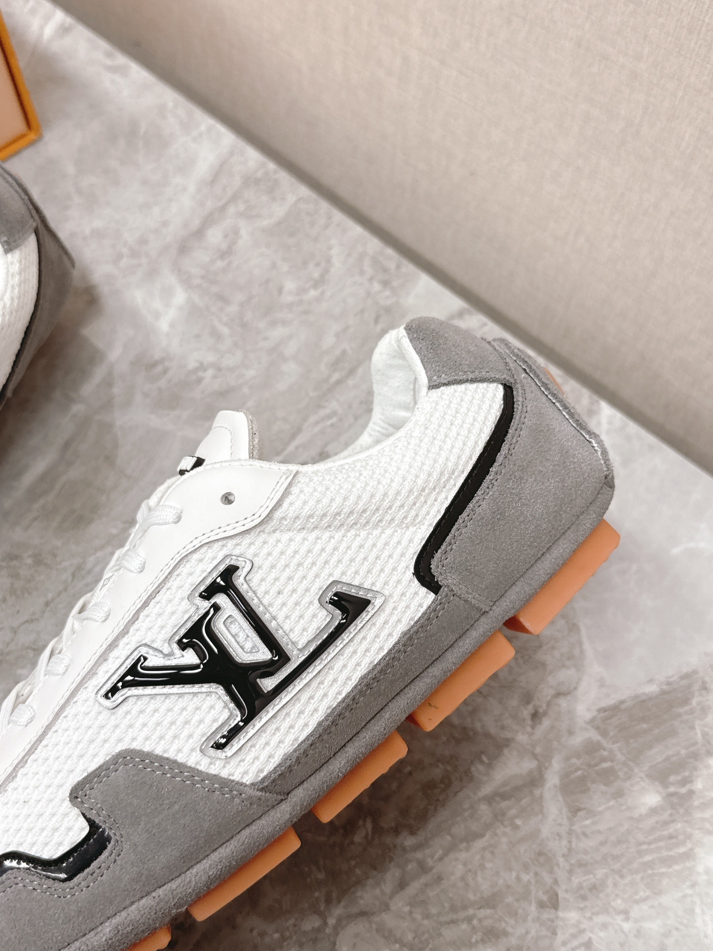 Louis Vuitton LV Rush White & Grey Mesh Suede Luxury Sneakers