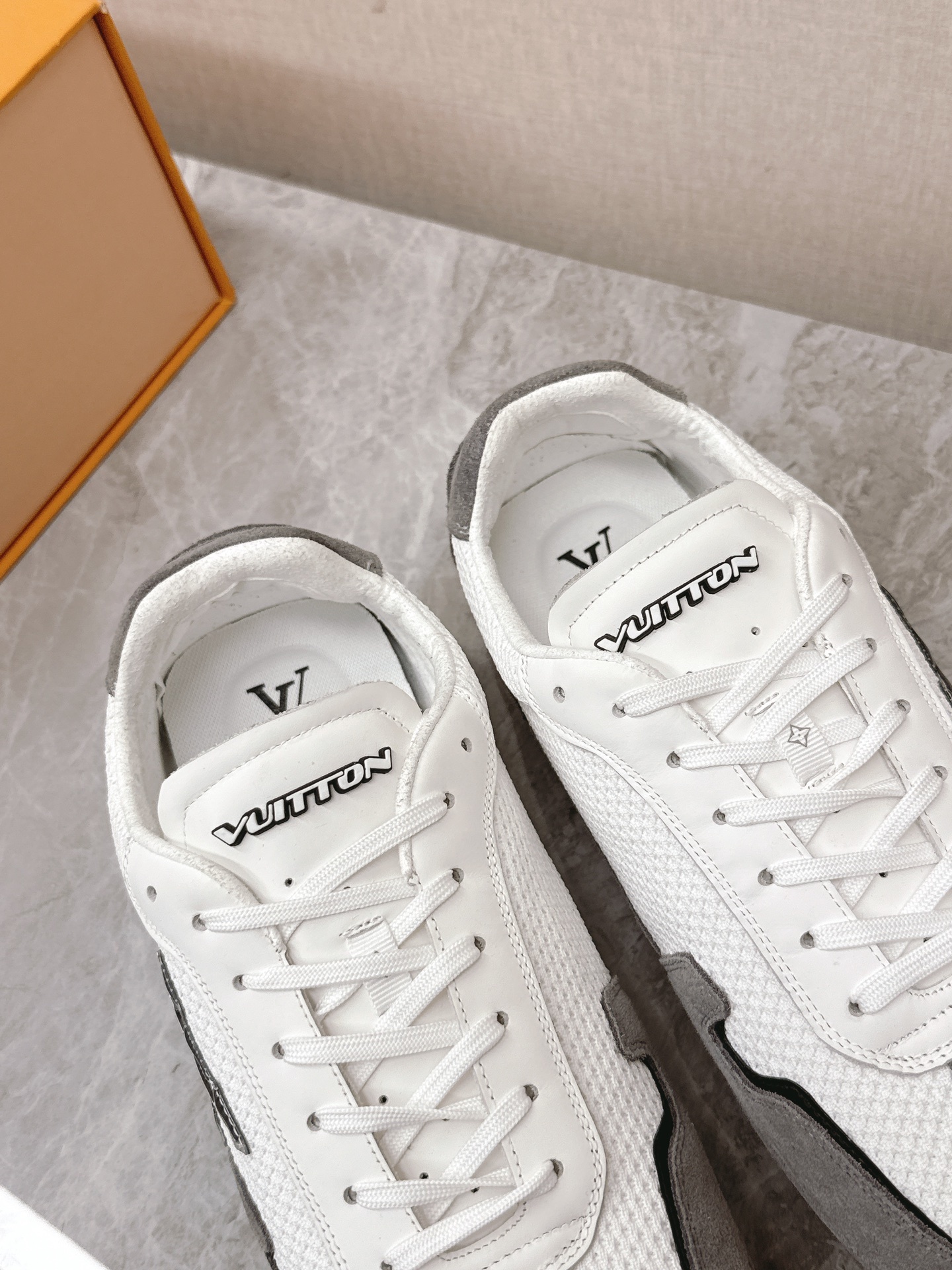 Louis Vuitton LV Rush White & Grey Mesh Suede Luxury Sneakers