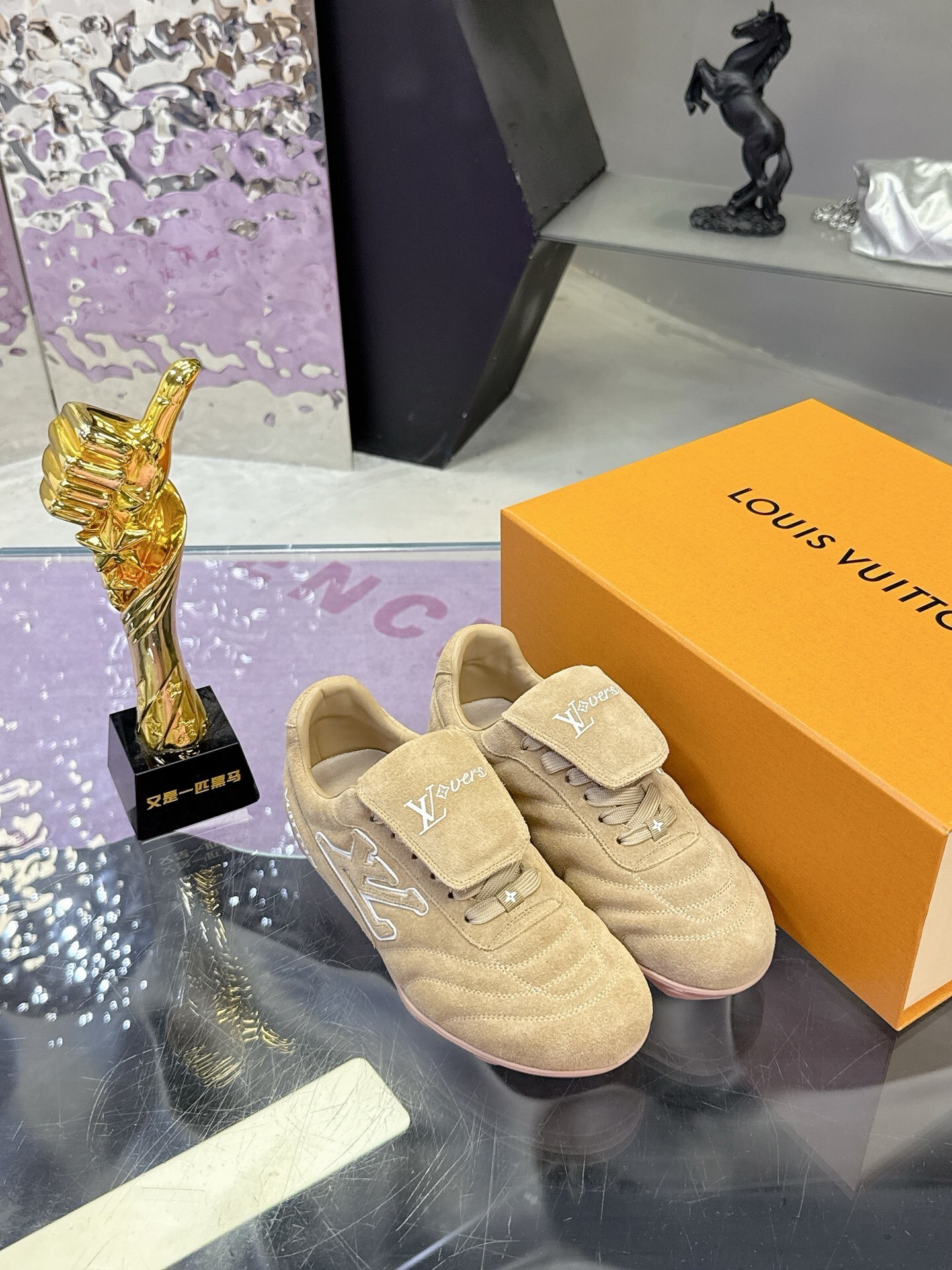 Louis Vuitton Beige Suede LV Football Sneakers Luxury Men's Trainers