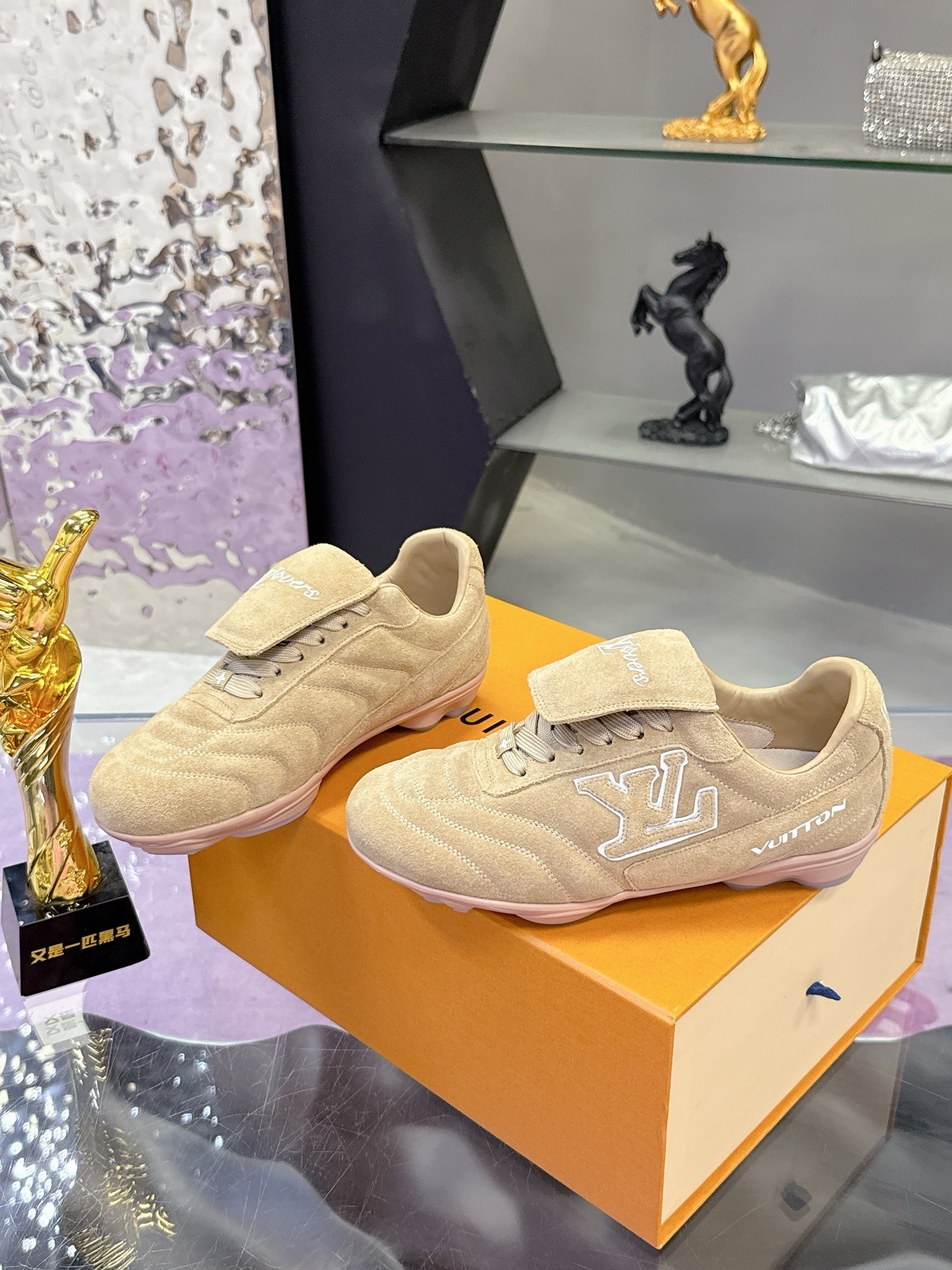 Louis Vuitton Beige Suede LV Football Sneakers Luxury Men's Trainers