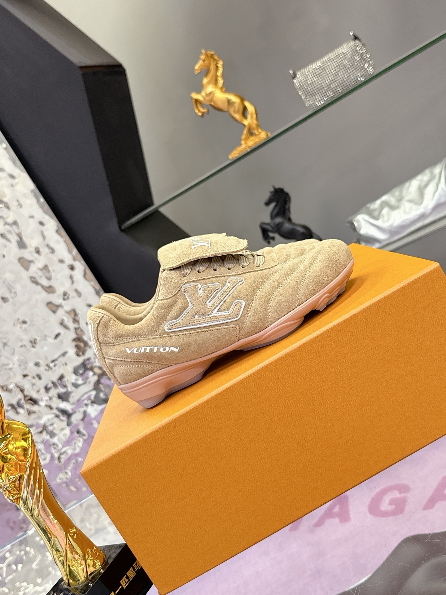 Louis Vuitton Beige Suede LV Football Sneakers Luxury Men's Trainers