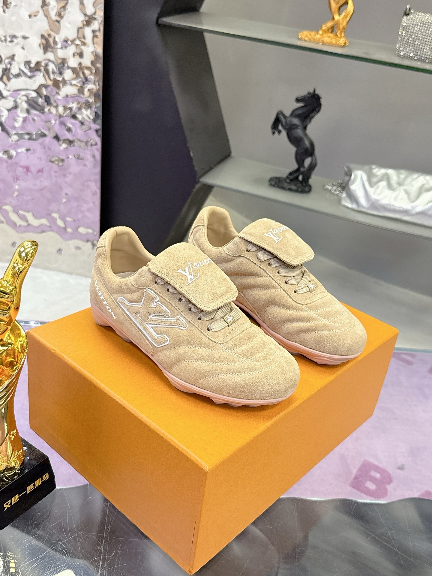 Louis Vuitton Beige Suede LV Football Sneakers Luxury Men's Trainers