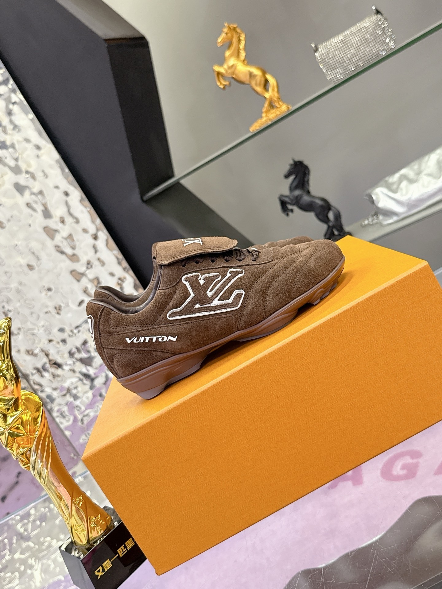 Louis Vuitton Brown Suede Men's Luxury Trainer Sneakers