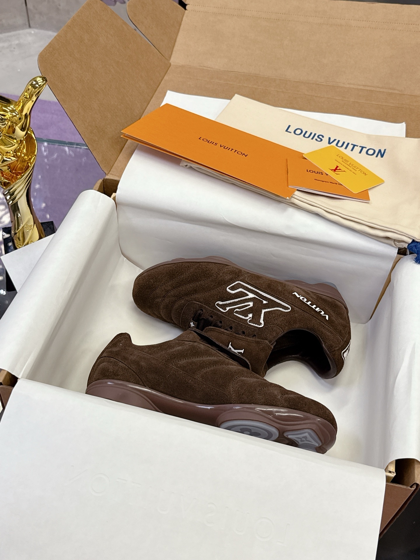 Louis Vuitton Brown Suede Men’s Luxury Trainer Sneakers