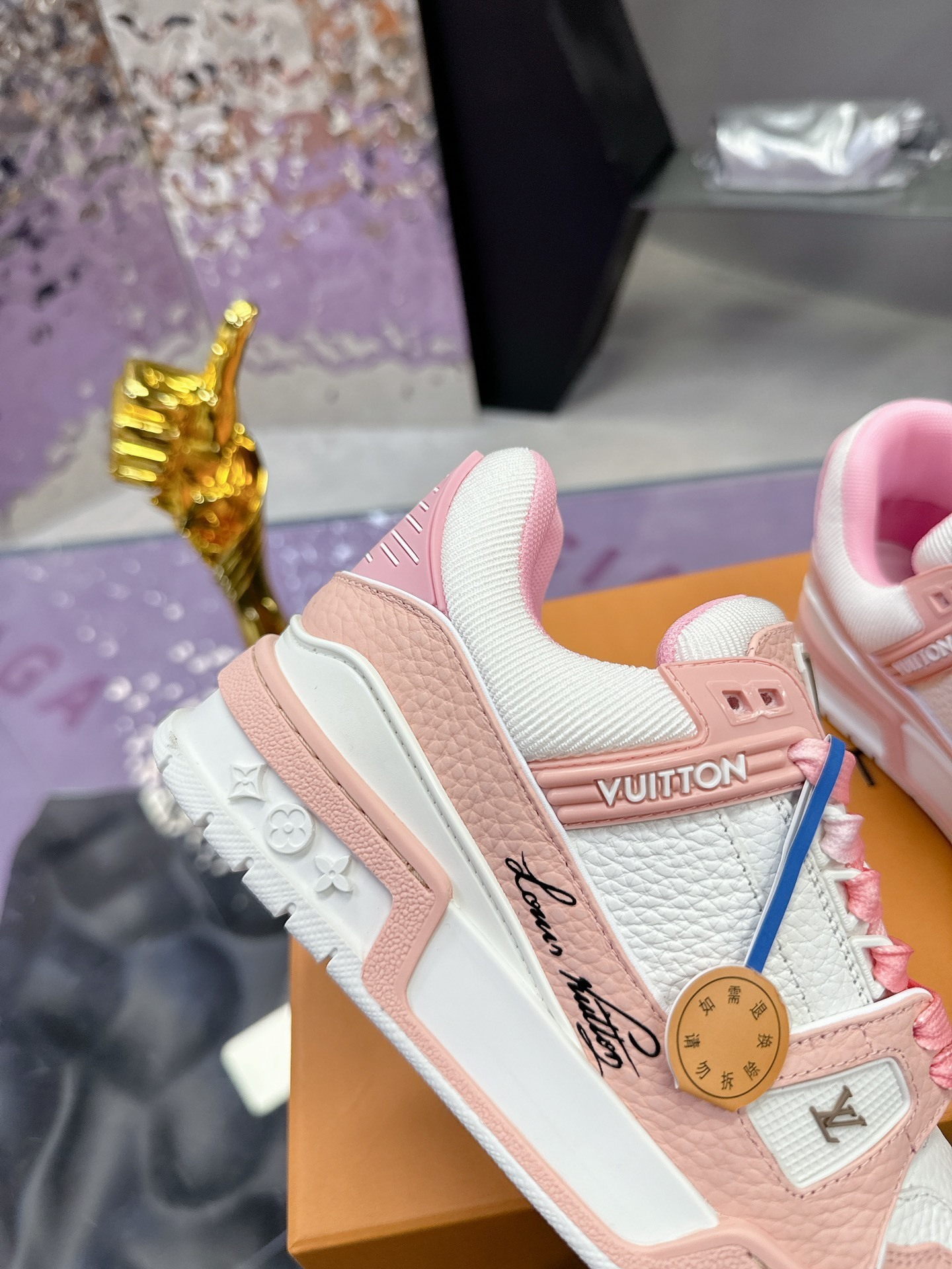 Louis Vuitton LV Trainer Sneakers in Pink and White - Luxury Footwear