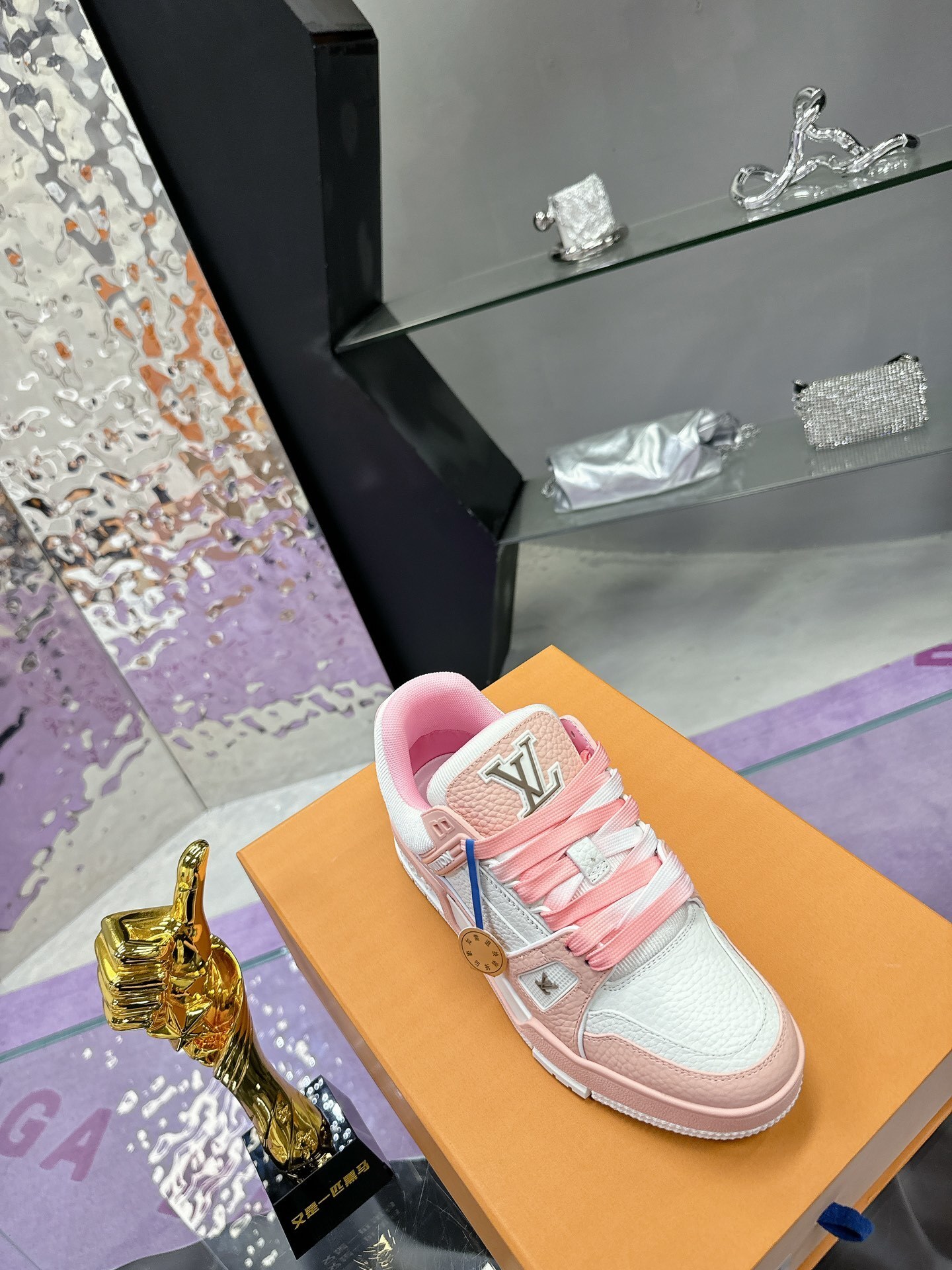 Louis Vuitton LV Trainer Sneakers in Pink and White - Luxury Footwear