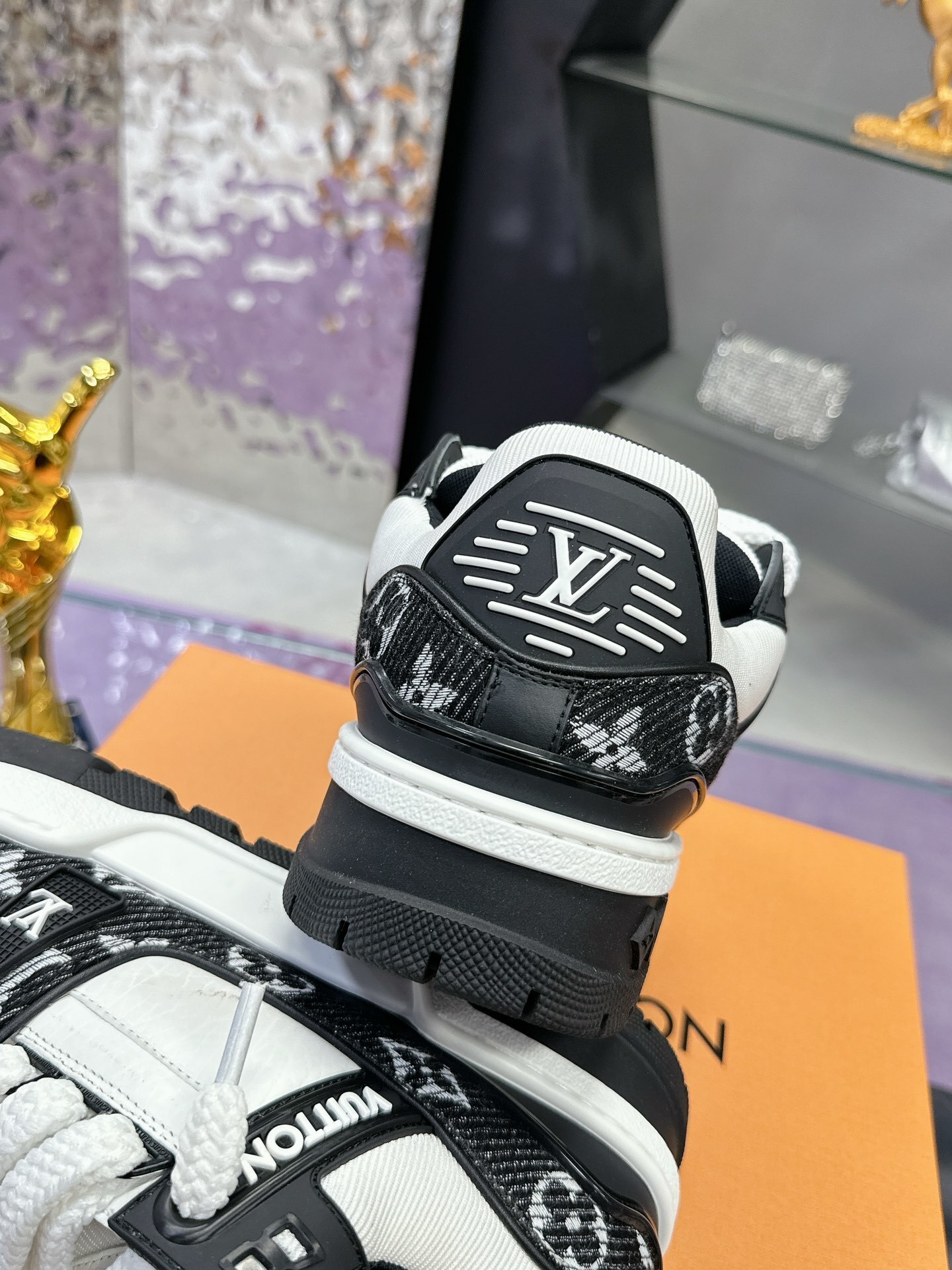 LV Trainer Sneakers Black White Monogram Luxury Designer Shoes