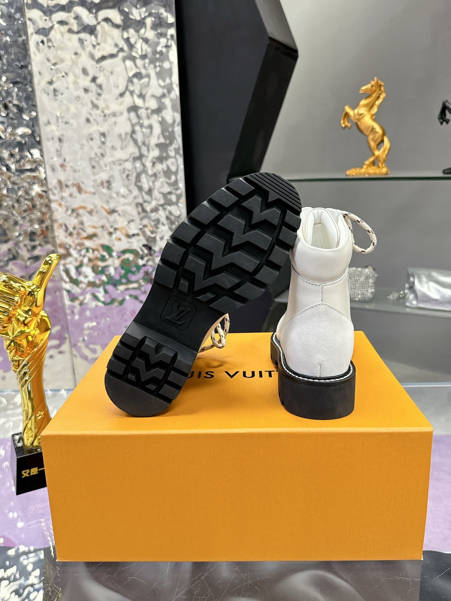 Louis Vuitton Aspen Ankle Boot in White Leather - Designer Footwear