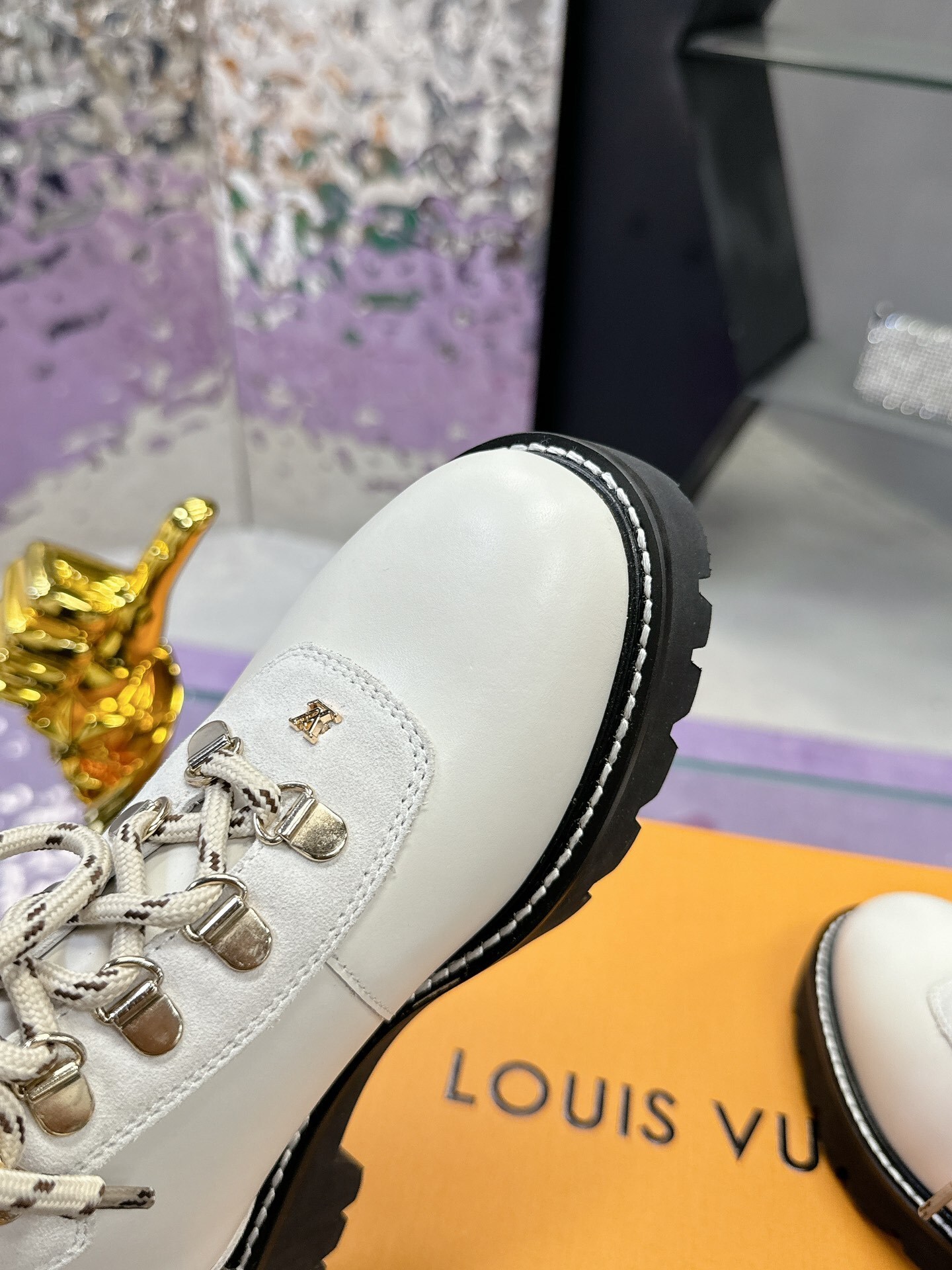 Louis Vuitton Aspen Ankle Boot in White Leather - Designer Footwear