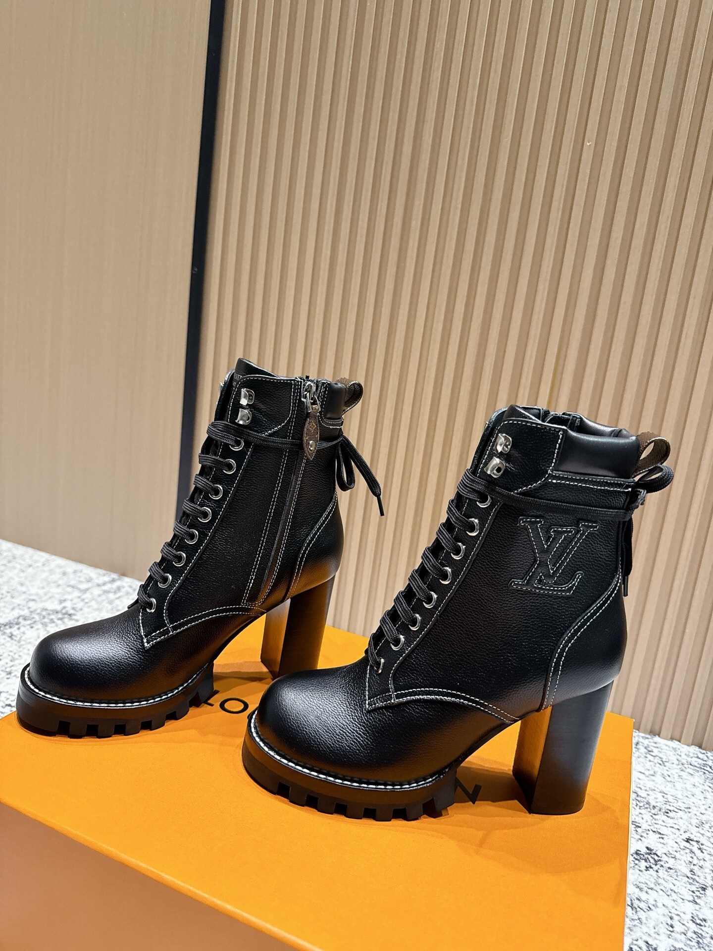 Louis Vuitton Star Trail Ankle Boots in Black Calf Leather
