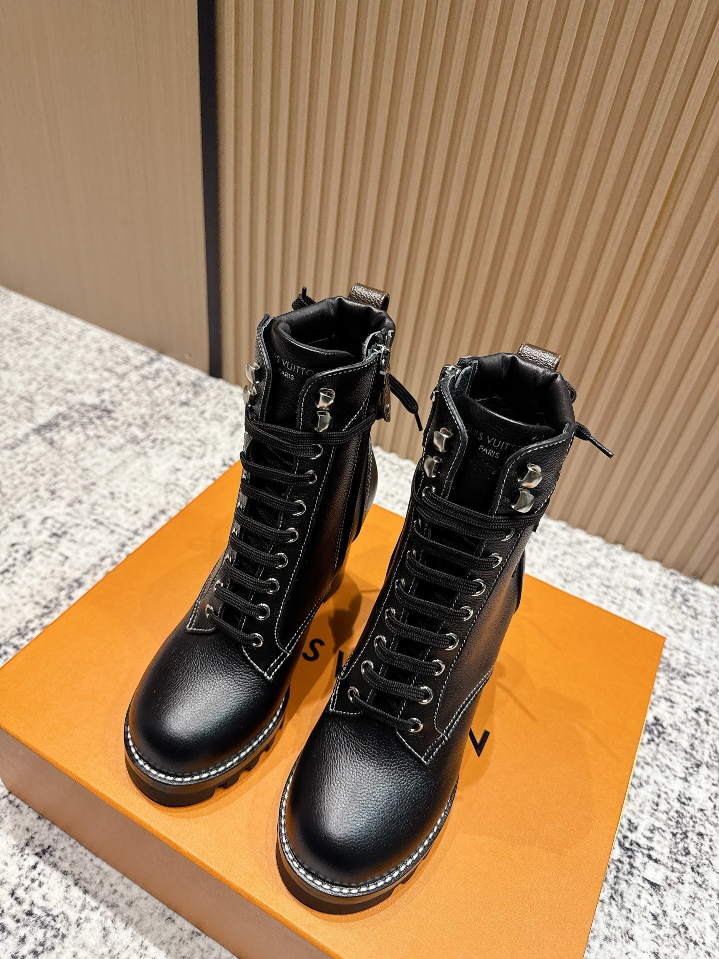 Louis Vuitton Star Trail Ankle Boots in Black Calf Leather