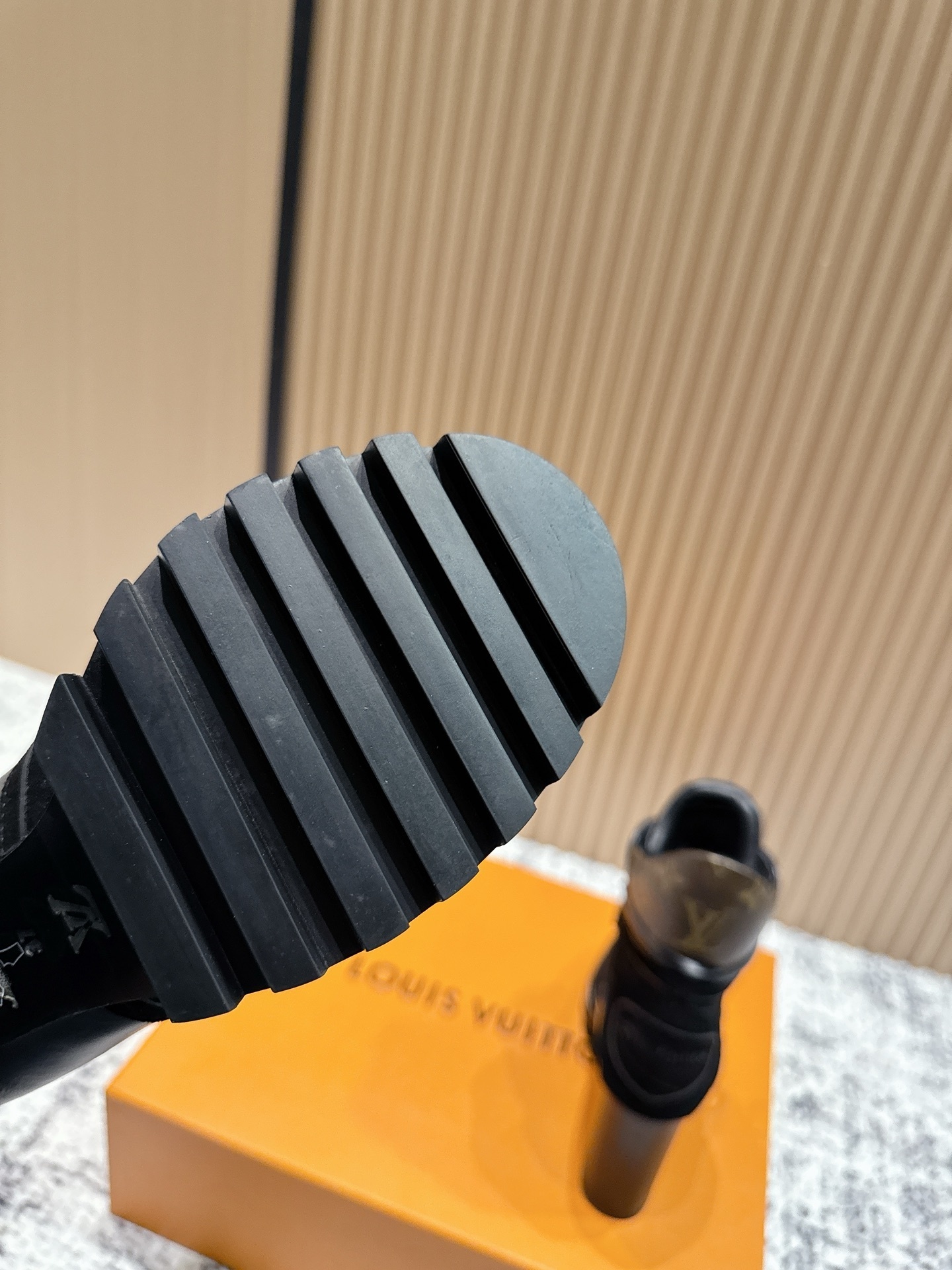 Louis Vuitton Black Mesh & Leather High-Heel Ranger Ankle Boots