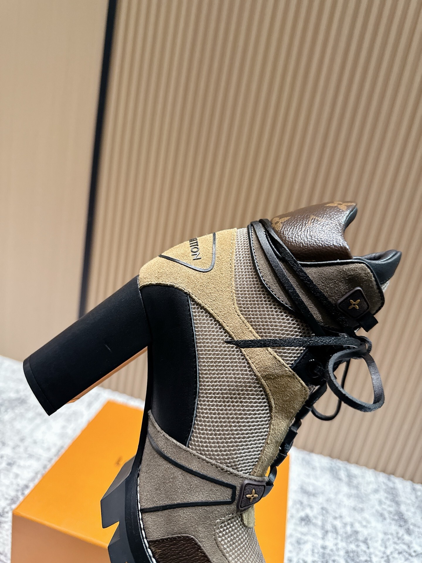 Louis Vuitton Monogram Mesh Lace-Up Ankle Boots