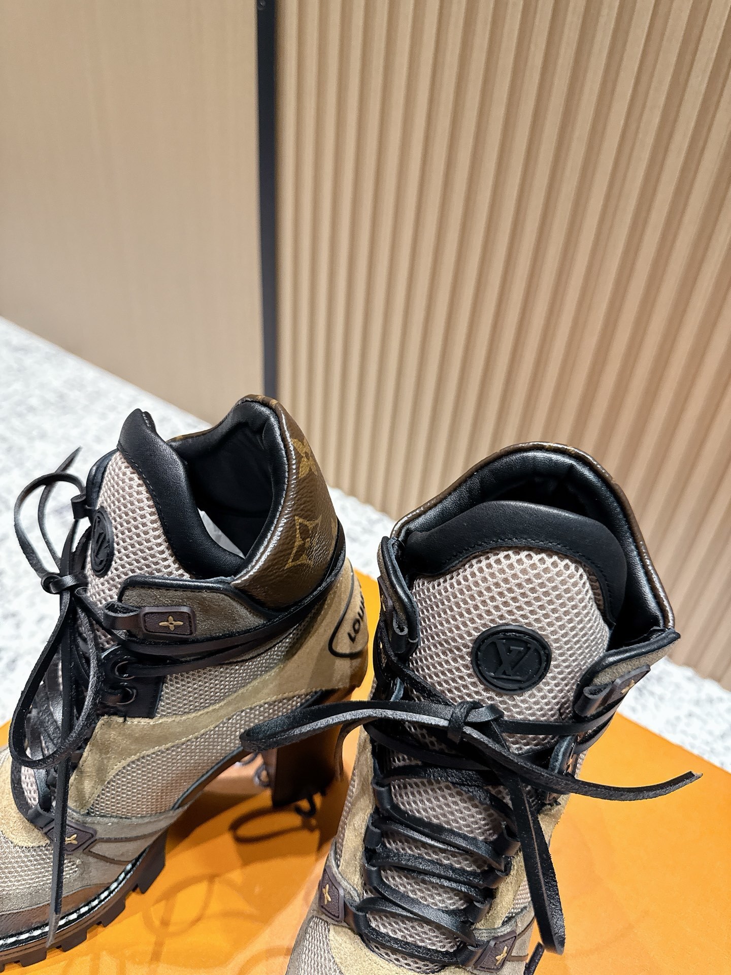 Louis Vuitton Monogram Mesh Lace-Up Ankle Boots
