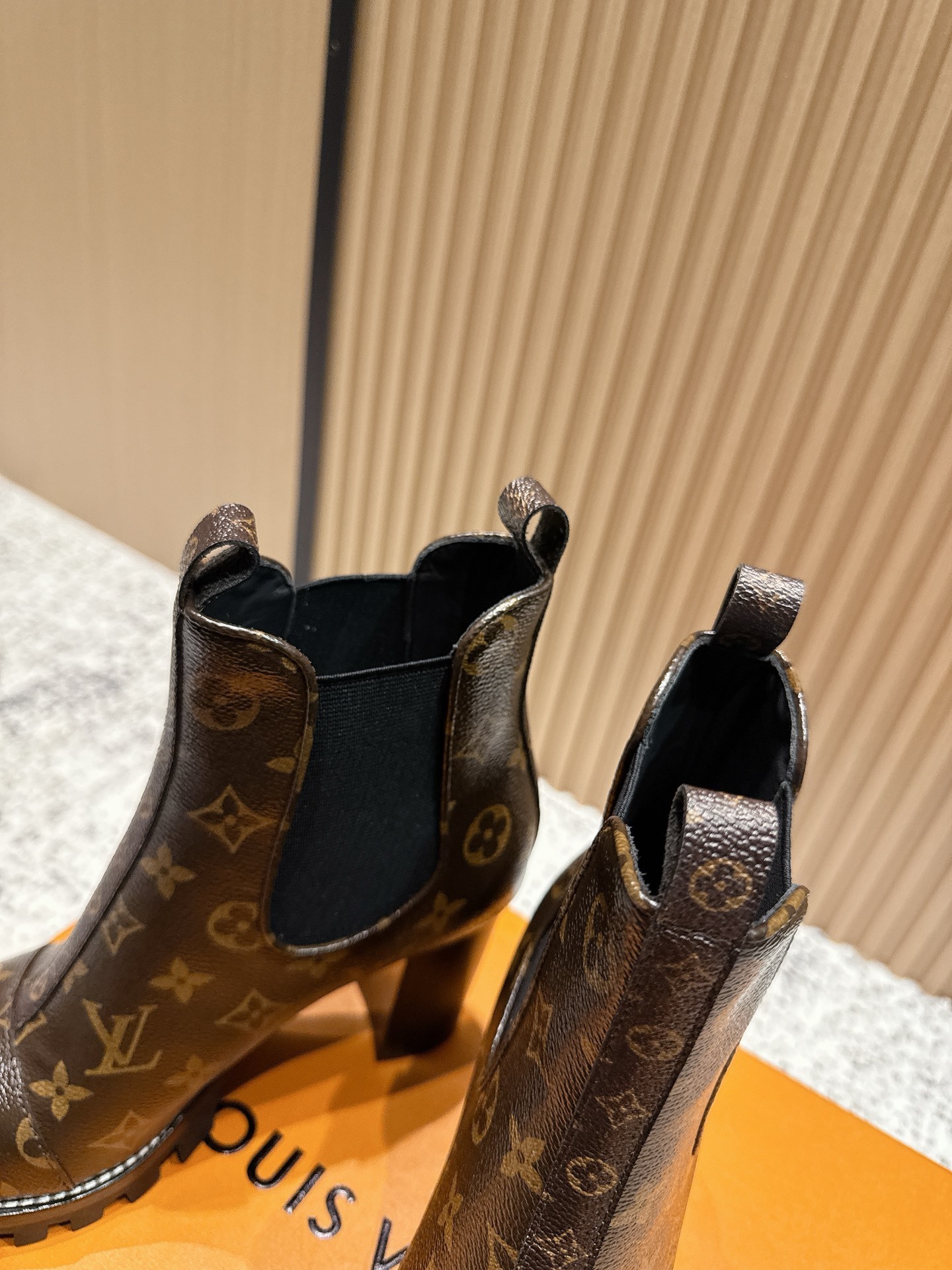 Louis Vuitton Monogram Canvas High Heel Chelsea Ankle Boots