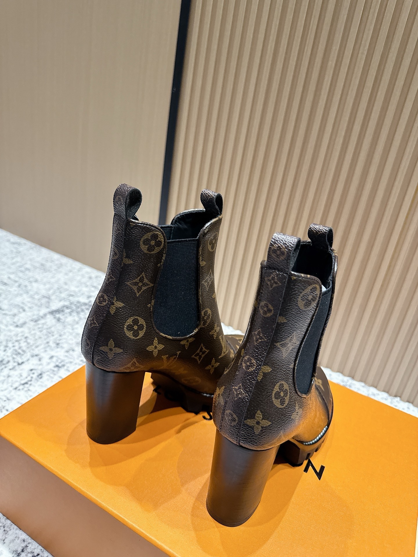 Louis Vuitton Monogram Canvas High Heel Chelsea Ankle Boots
