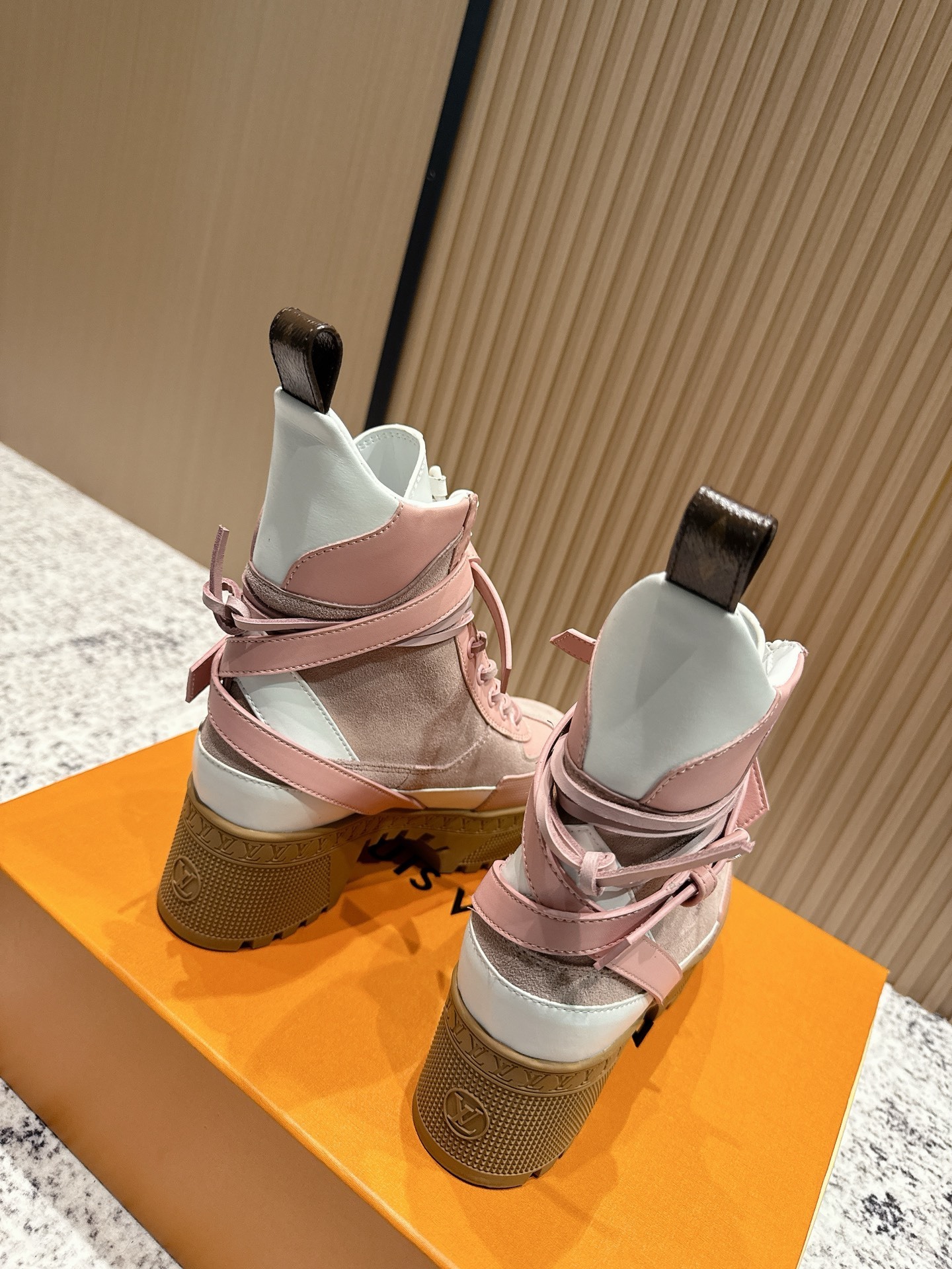 Louis Vuitton Metropolis Ranger Boots - Pink Leather & Suede
