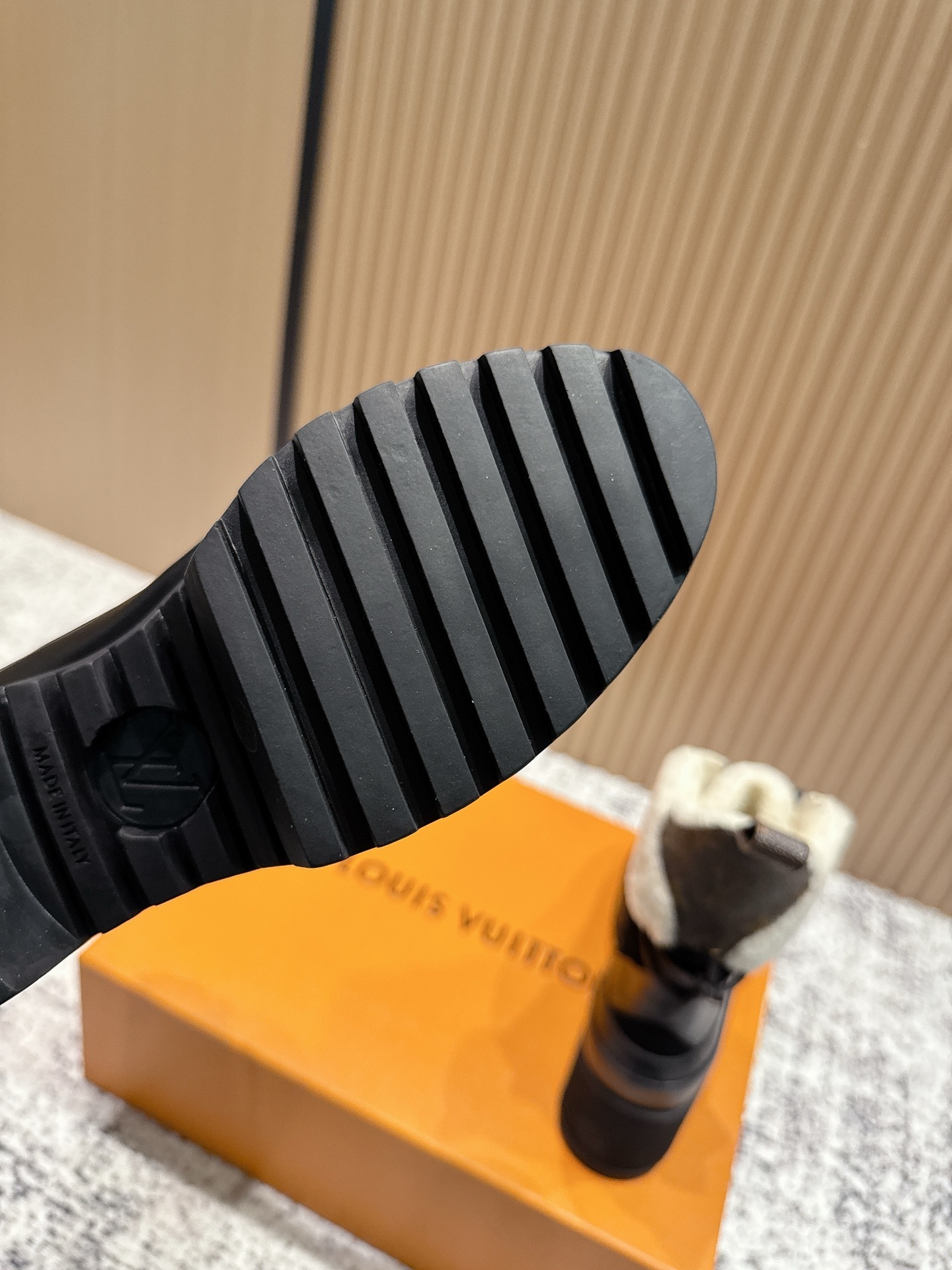 Louis Vuitton Laureate Platform Desert Boots with Shearling Lining